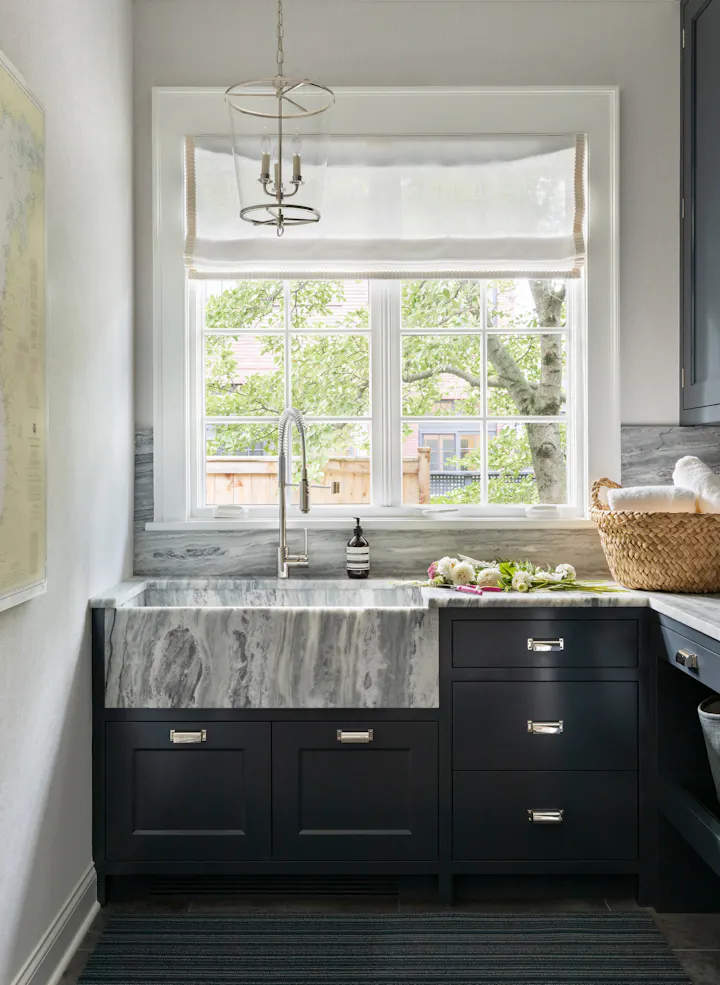 Andrea Goldman Luxury Interior Design Firm Chicago Coastal Residence Laundryroom