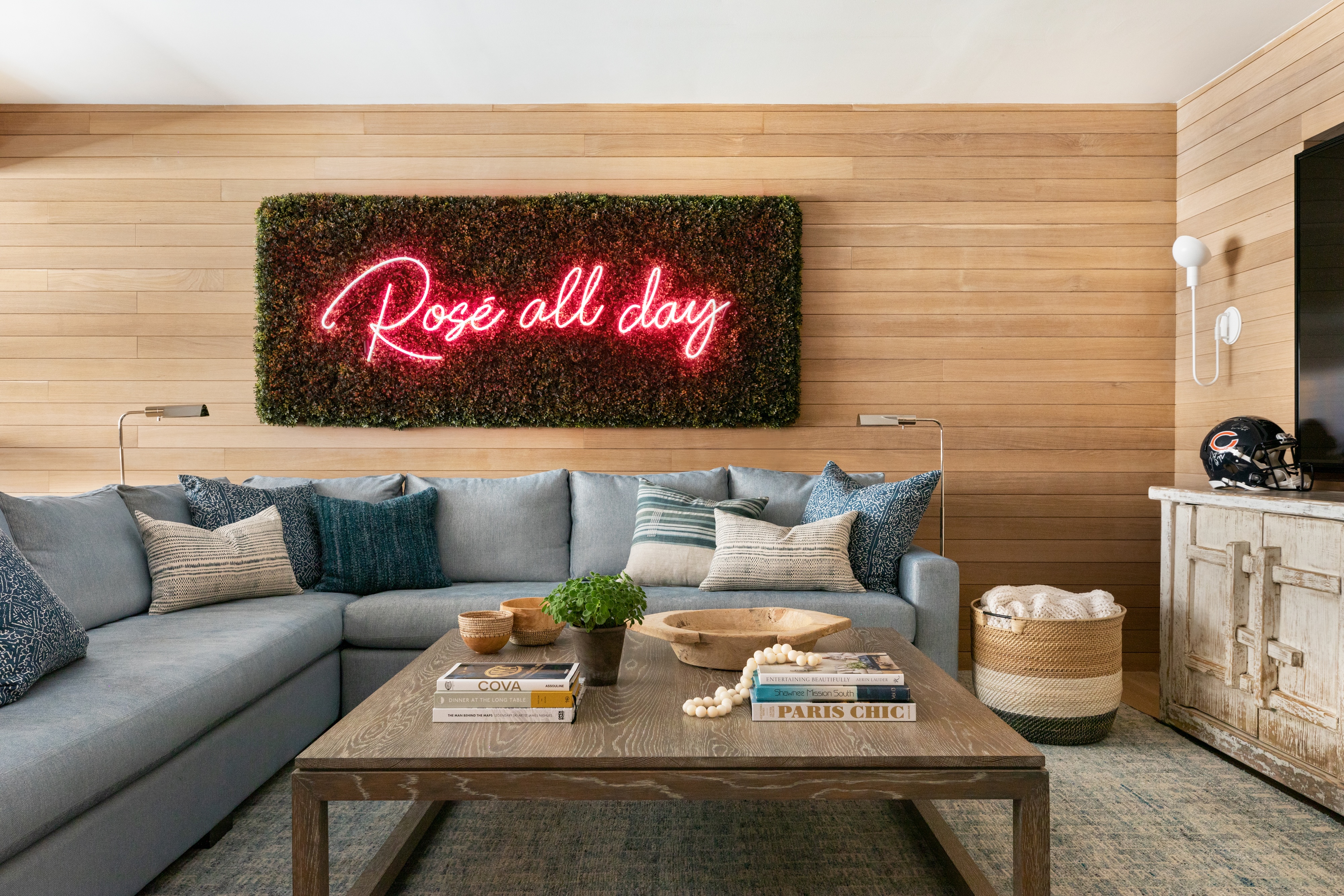 Andrea Goldman Luxury Interior Design Firm Chicago Coastal Residence Entertainment Lounge Mediaroom