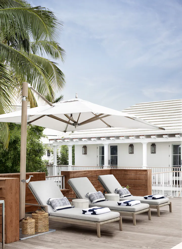 nNYClf9n OQ Andrea Goldman Luxury Interior Design Firm Chicago Floridian Guest House Poolside Loungers