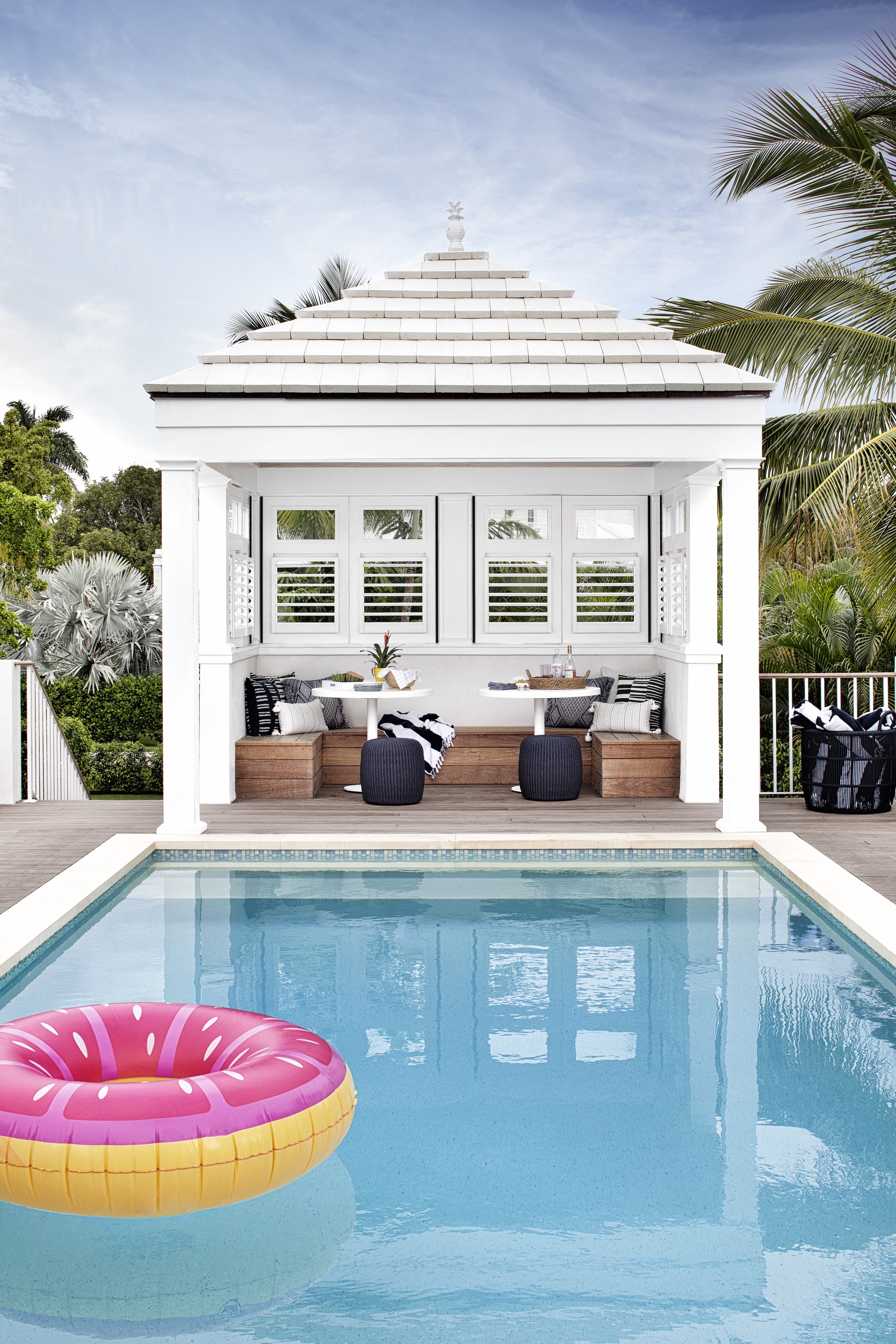 OS Andrea Goldman Luxury Interior Design Firm Chicago Floridian Guest House Pool Cabana