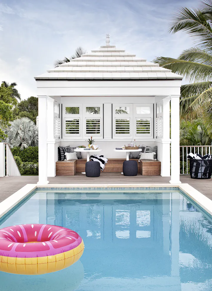 OS Andrea Goldman Luxury Interior Design Firm Chicago Floridian Guest House Pool Cabana