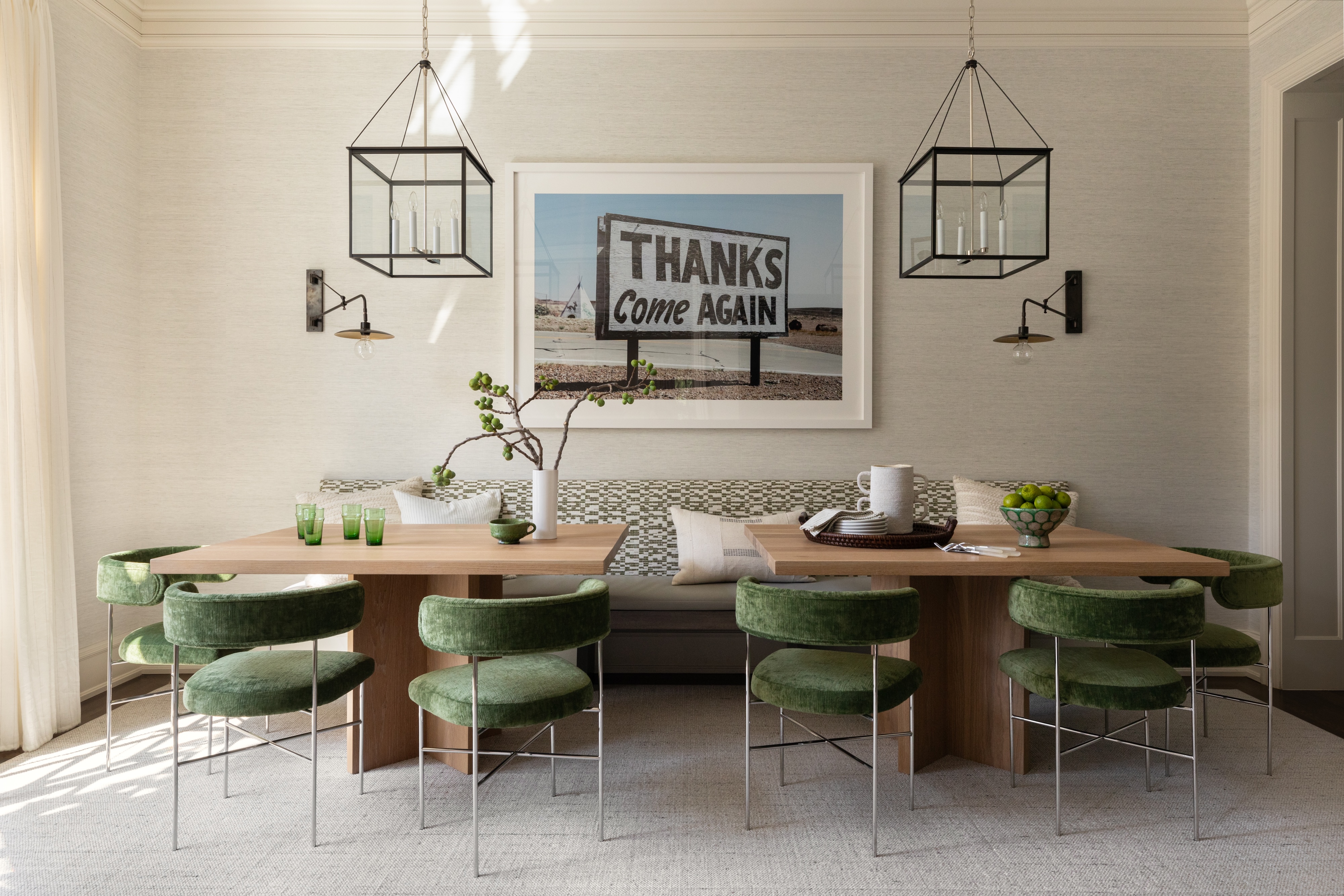 PW Andrea Goldman Luxury Interior Design Firm Chicago Glencoe Retreat Dining Banquette