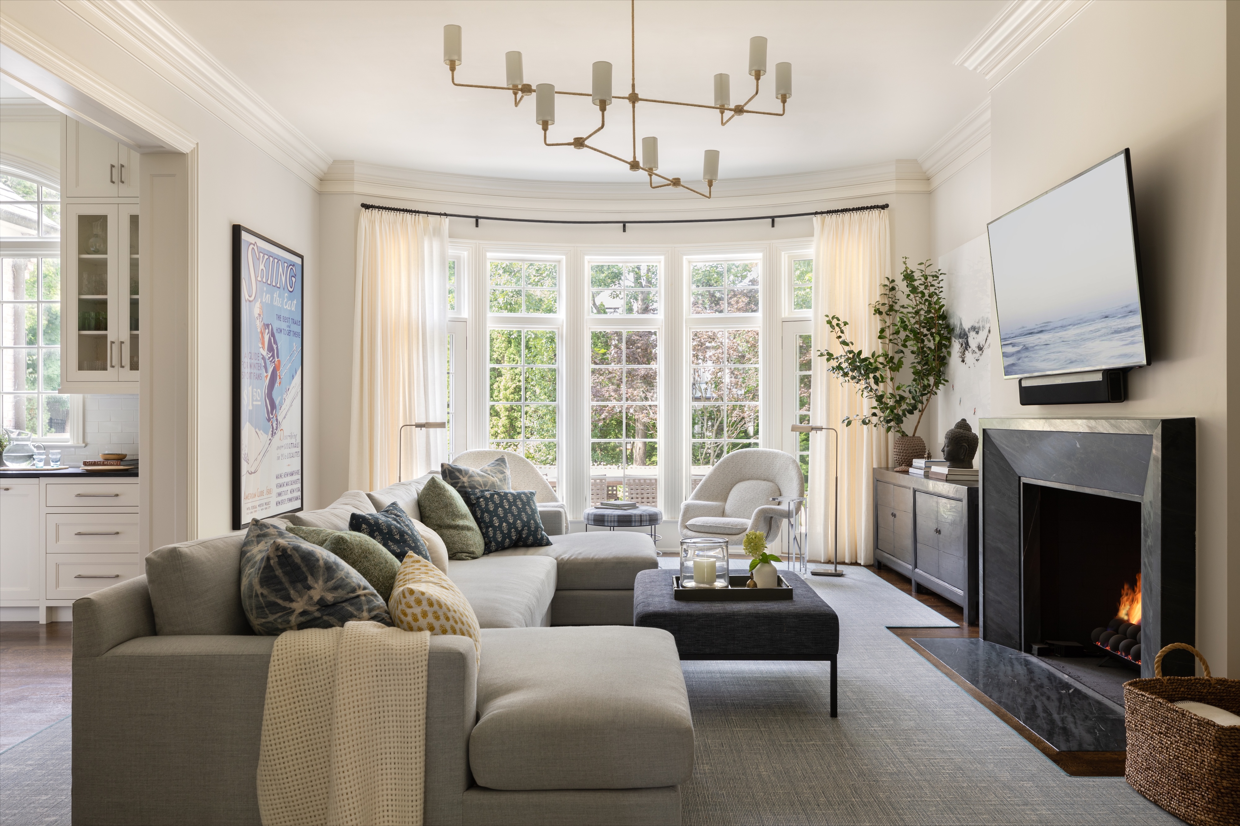 Pd Andrea Goldman Luxury Interior Design Firm Chicago Glencoe Retreat Lounge TVroom