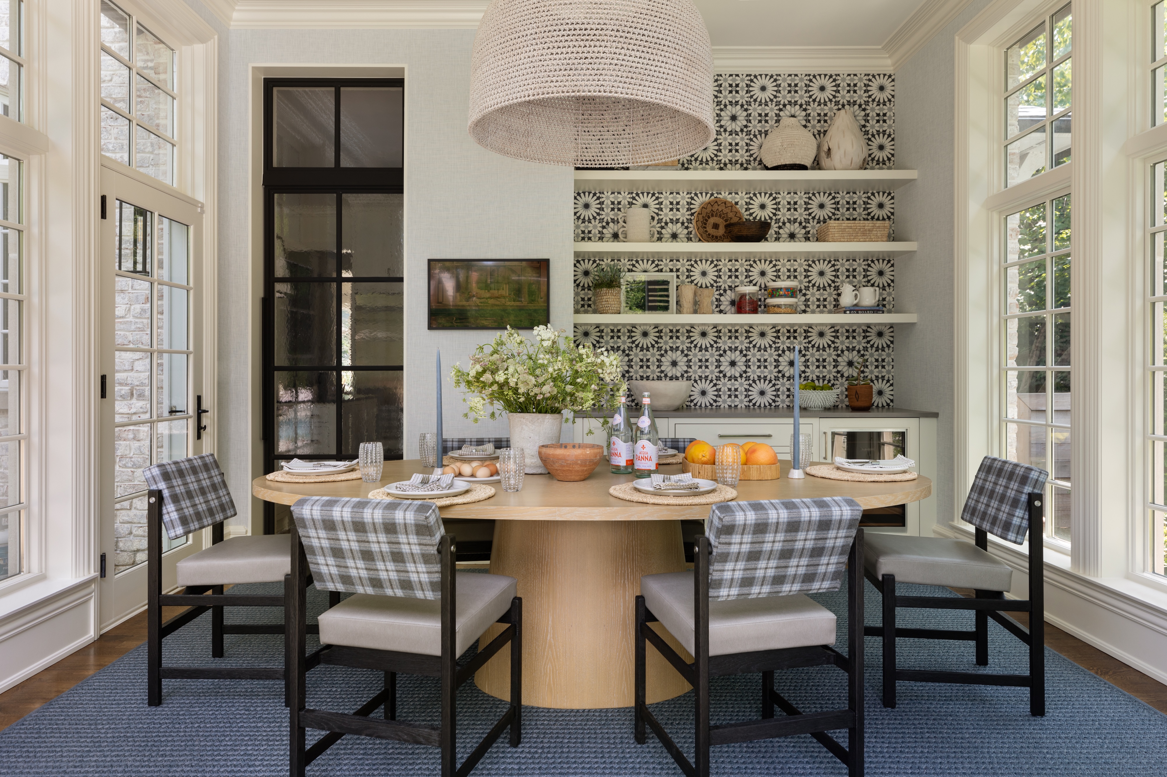 Pg Andrea Goldman Luxury Interior Design Firm Chicago Glencoe Retreat Poolside Dining Room