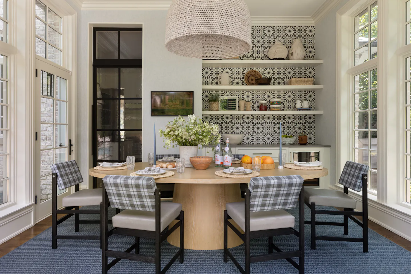 Pg Andrea Goldman Luxury Interior Design Firm Chicago Glencoe Retreat Poolside Dining Room