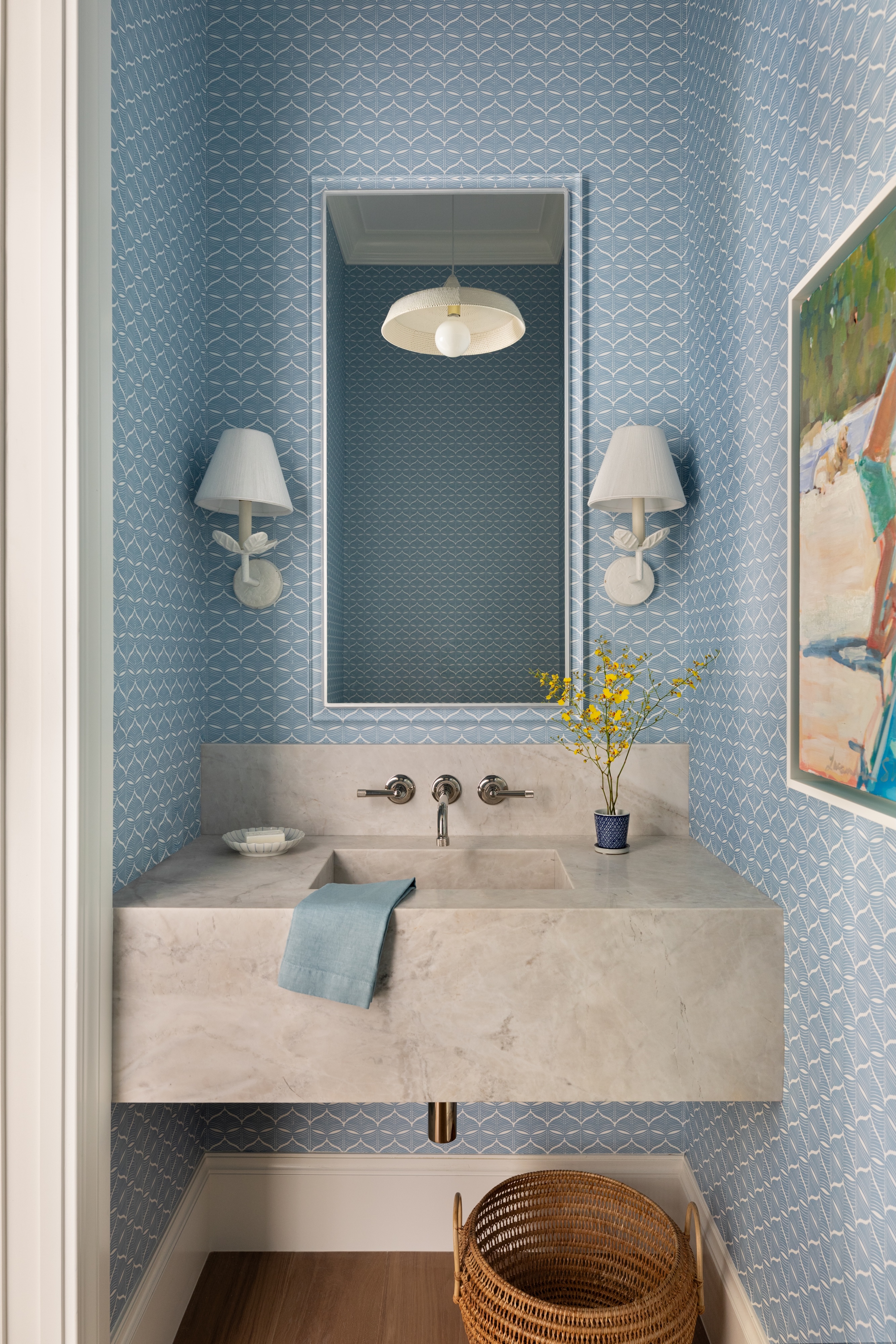 P0 Andrea Goldman Luxury Interior Design Firm Chicago Naples Vacation Home Powderroom