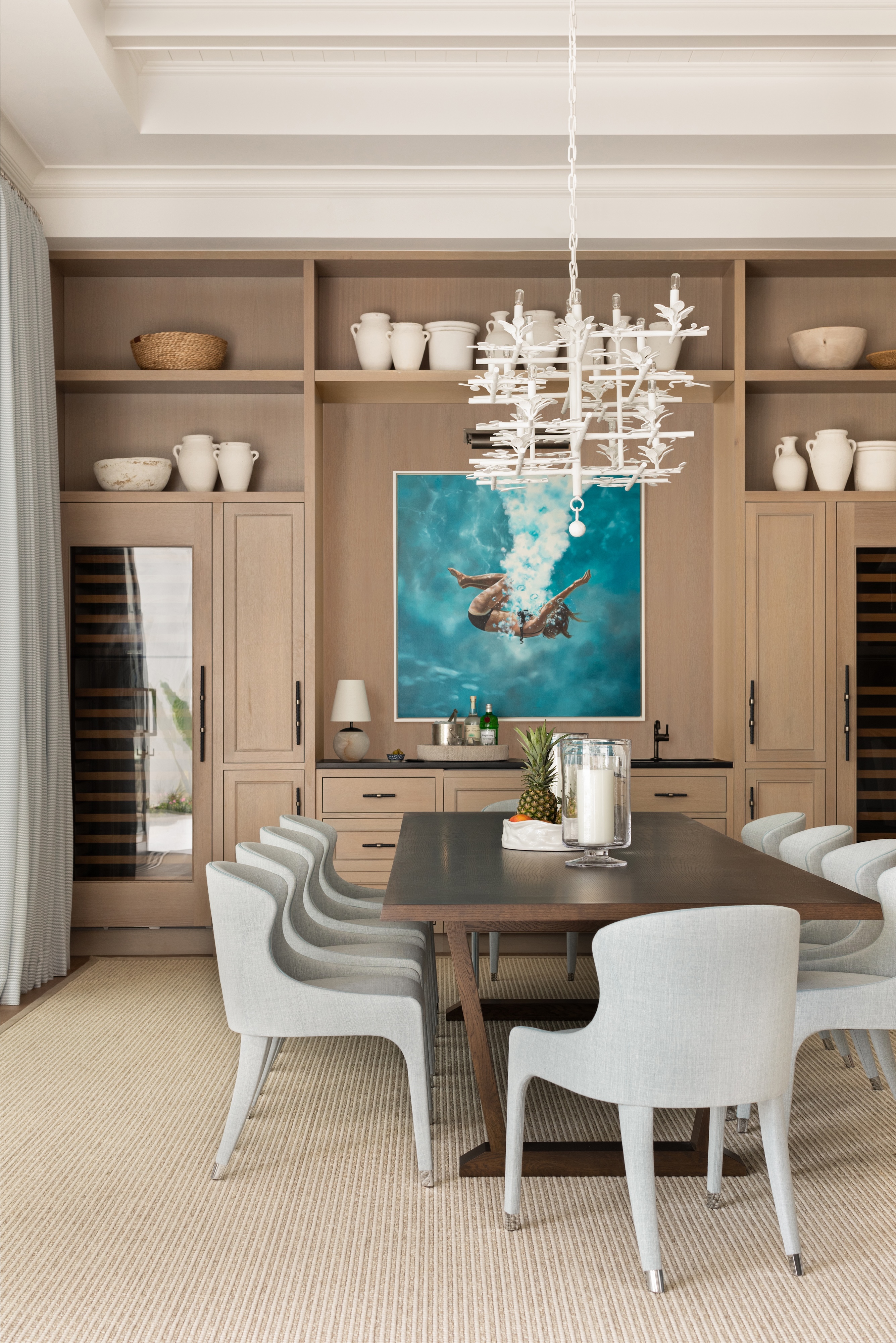Pz Andrea Goldman Luxury Interior Design Firm Chicago Naples Vacation Home Openplan Dining Details