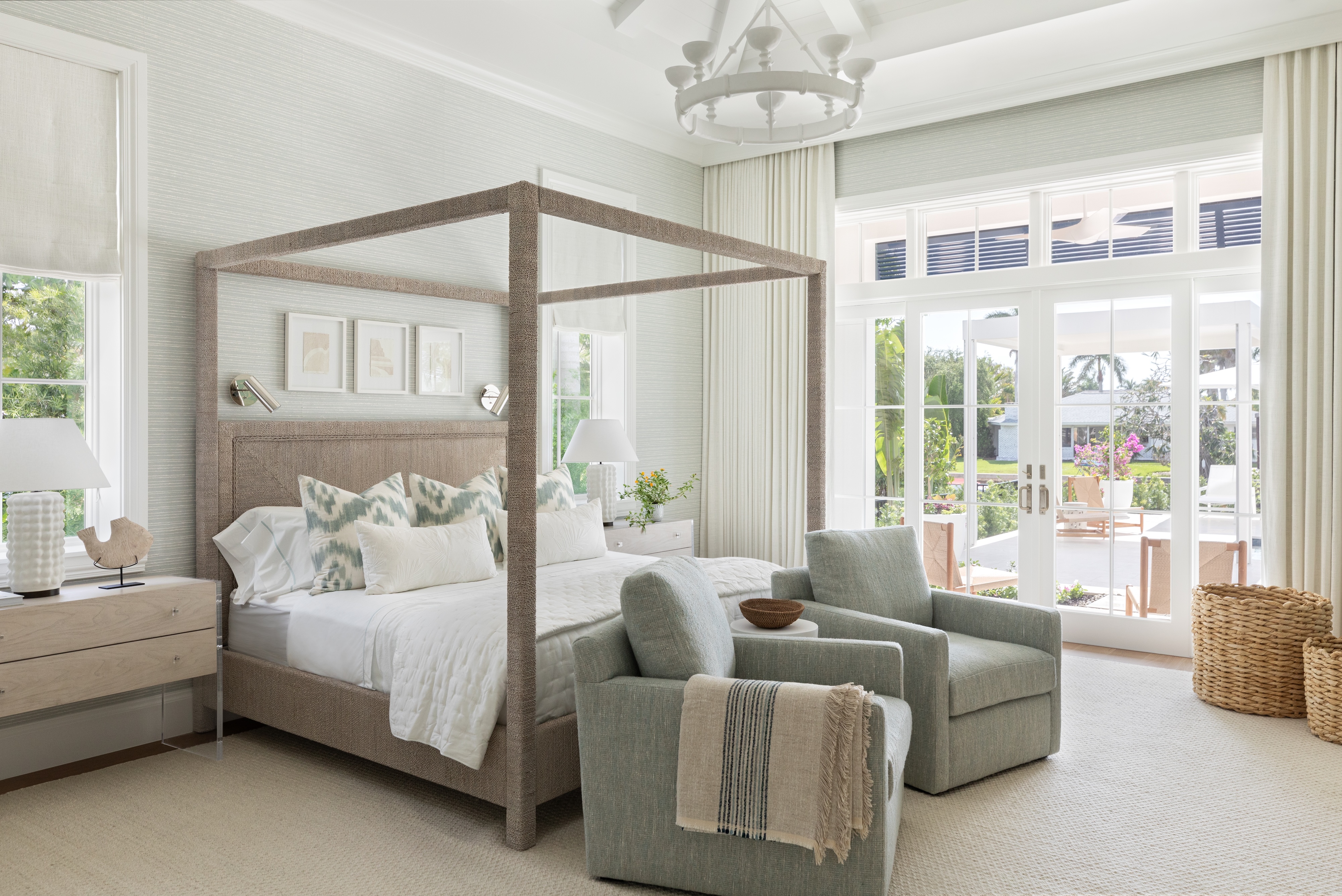 P3 Andrea Goldman Luxury Interior Design Firm Chicago Naples Vacation Home Primary Bedroom
