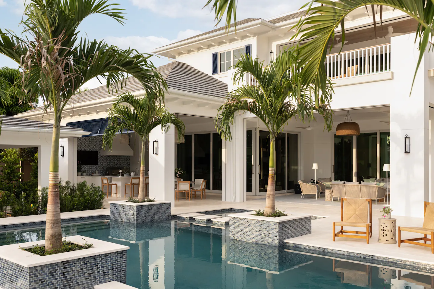 P Andrea Goldman Luxury Interior Design Firm Chicago Naples Vacation Home Pool