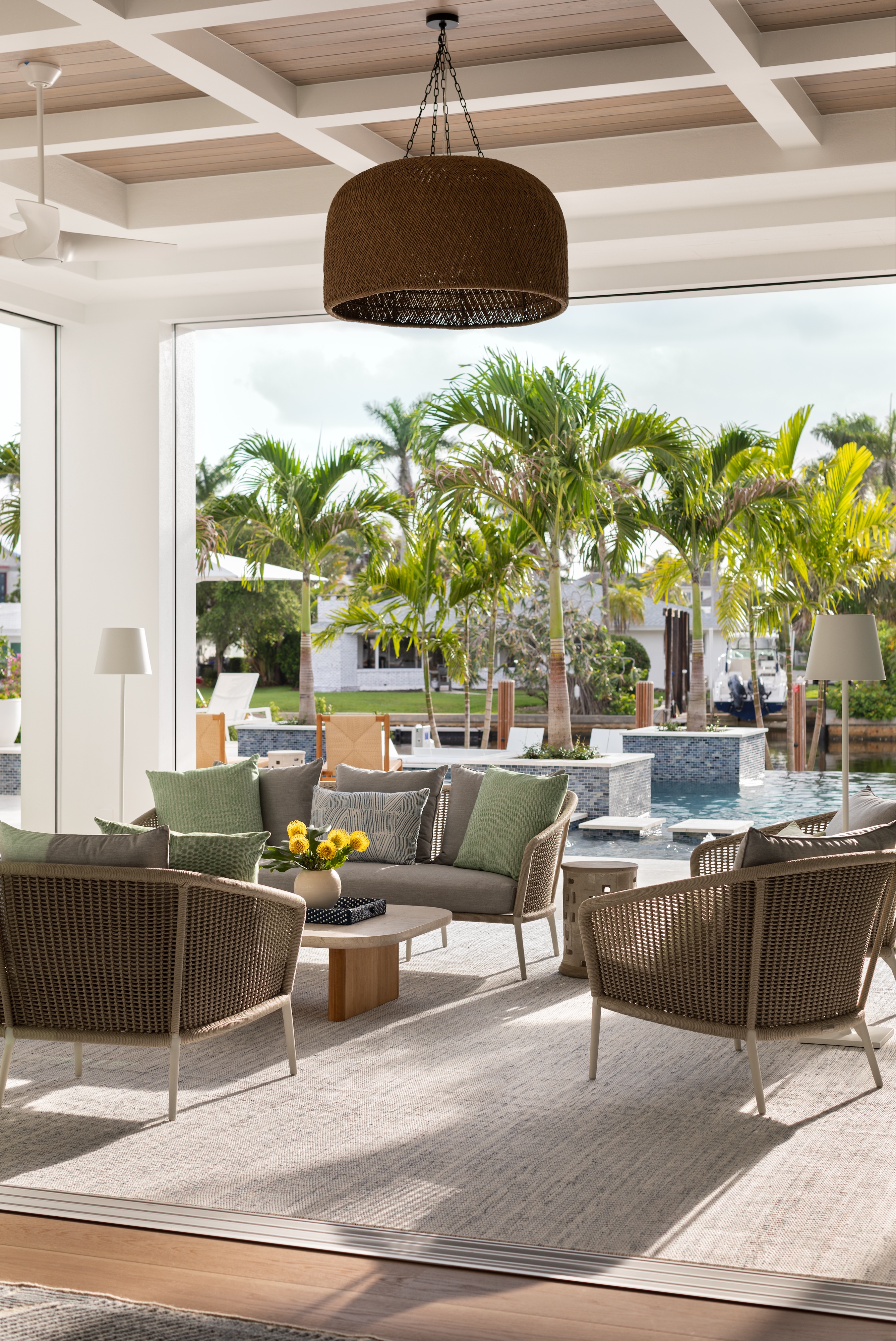 QA Andrea Goldman Luxury Interior Design Firm Chicago Naples Vacation Home Poolside Lounge