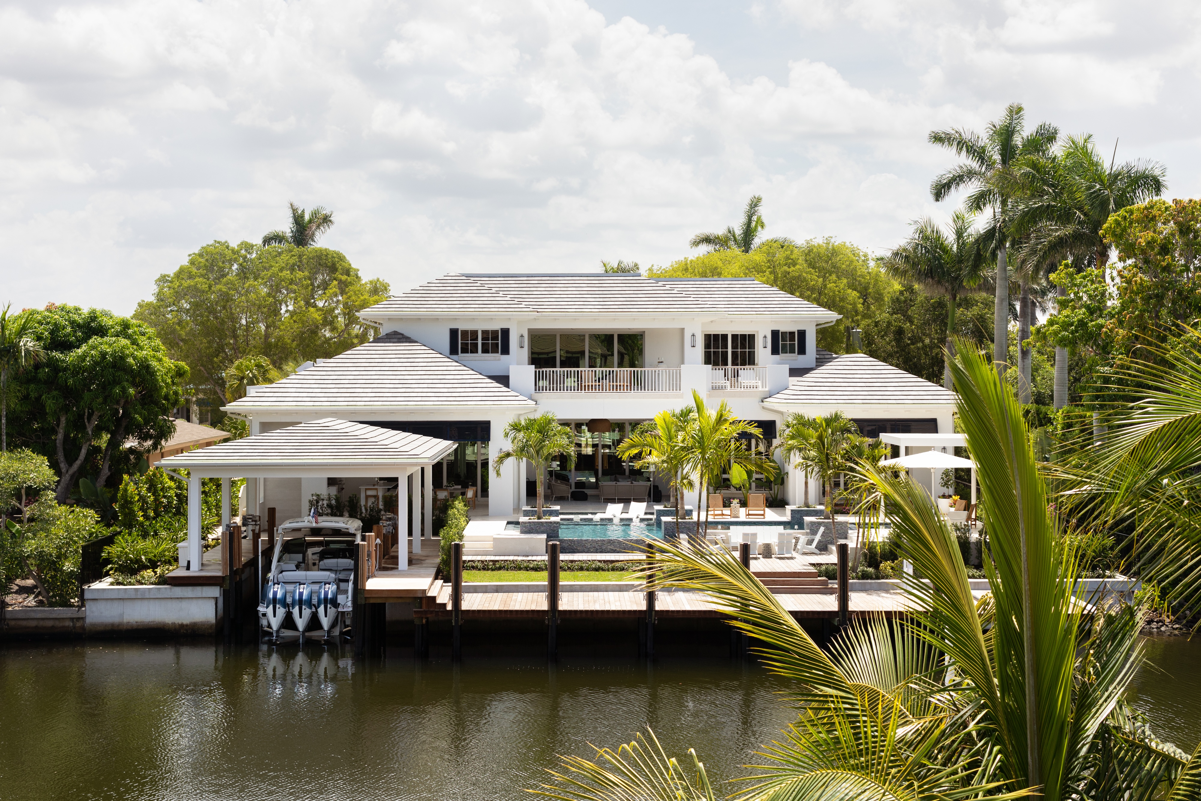 QB Andrea Goldman Luxury Interior Design Firm Chicago Naples Vacation Home Exterior Back