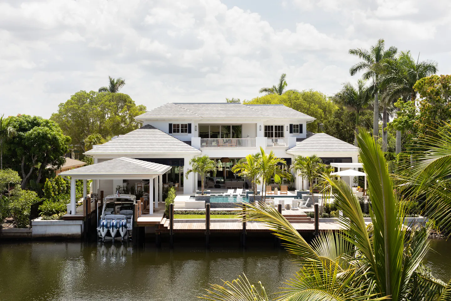 QB Andrea Goldman Luxury Interior Design Firm Chicago Naples Vacation Home Exterior Back