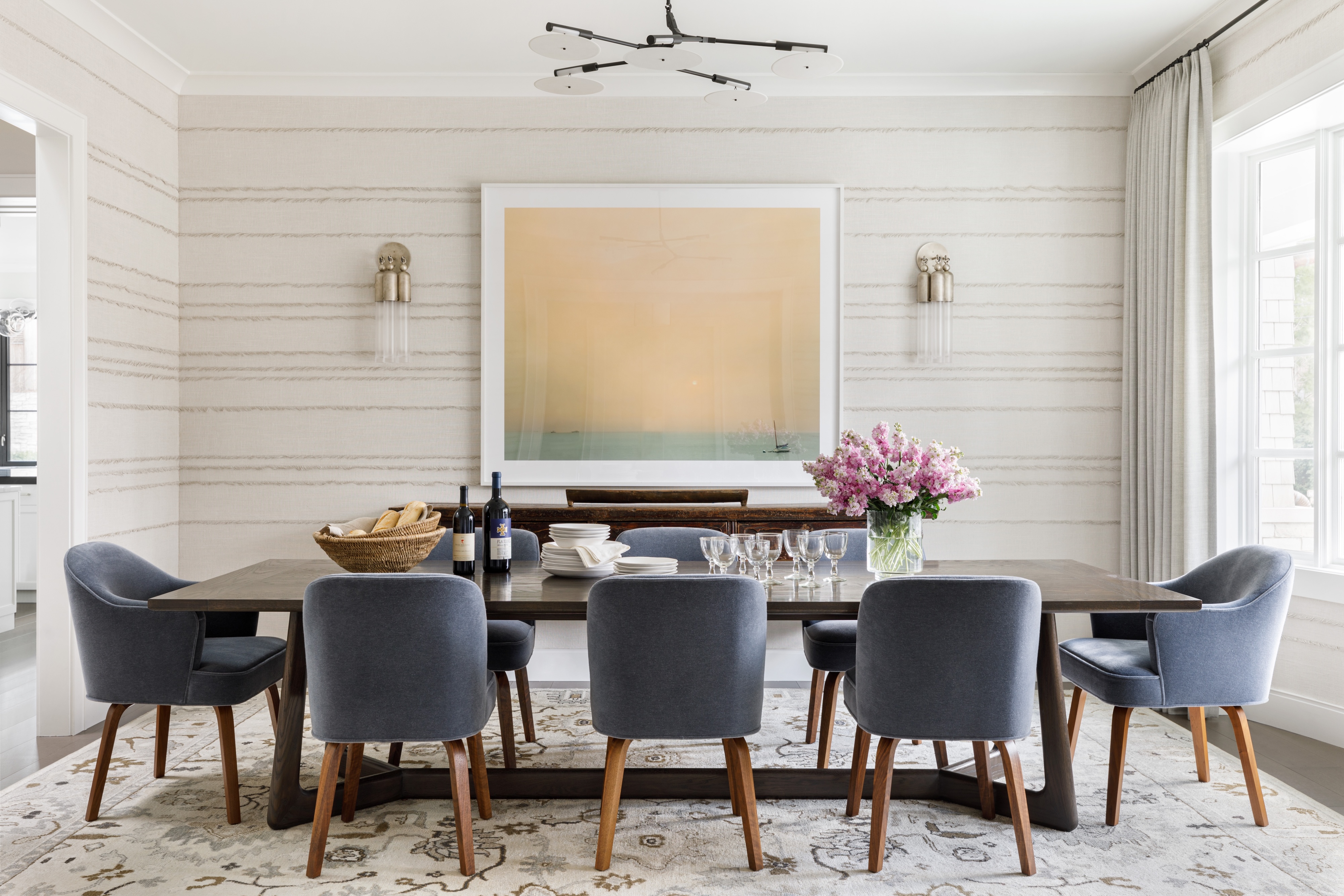 Wj Andrea Goldman Luxury Interior Design Firm Chicago Winnetka Compound Dining Room