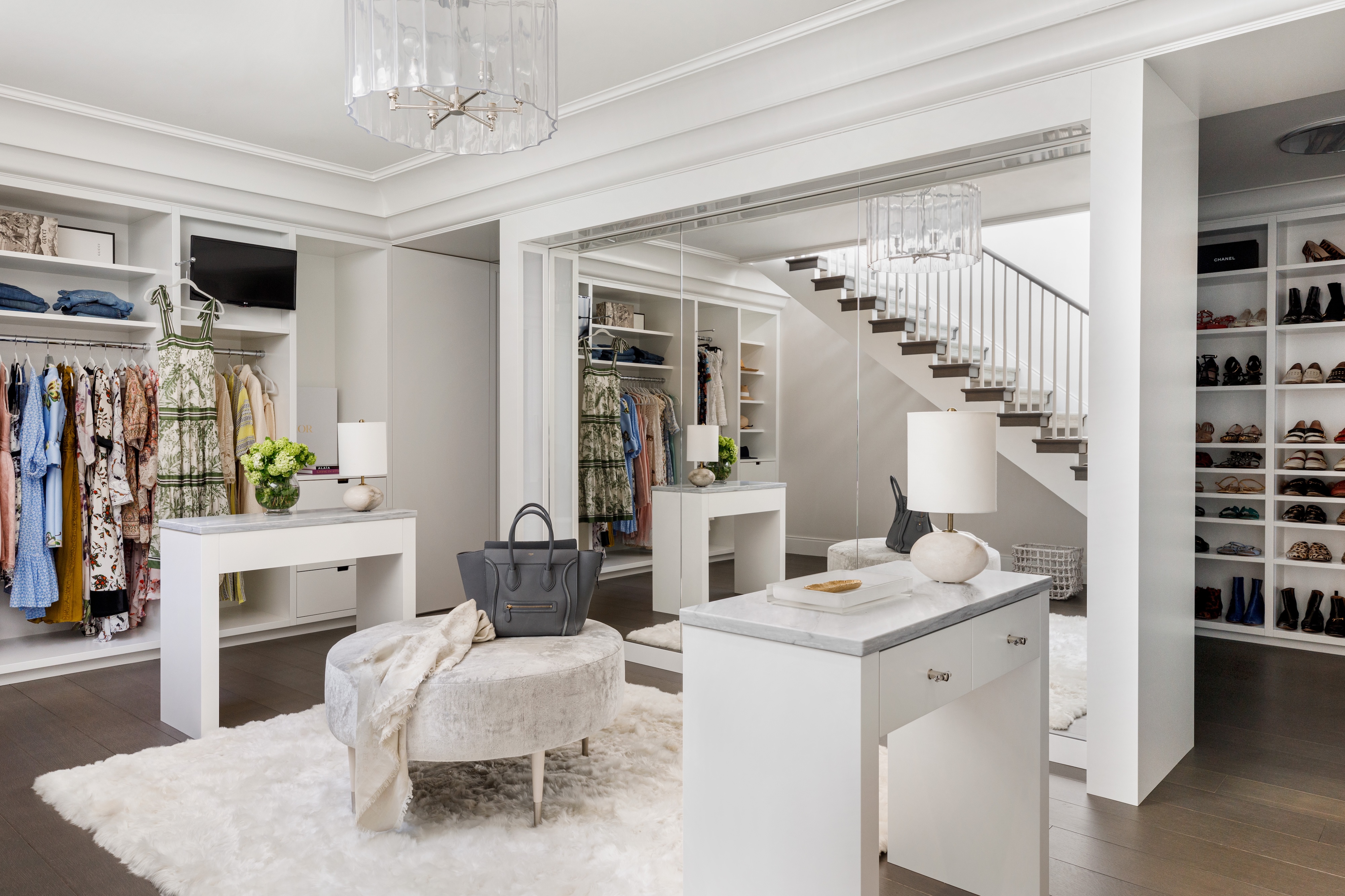 Wz Andrea Goldman Luxury Interior Design Firm Chicago Winnetka Compound Walkin Closet