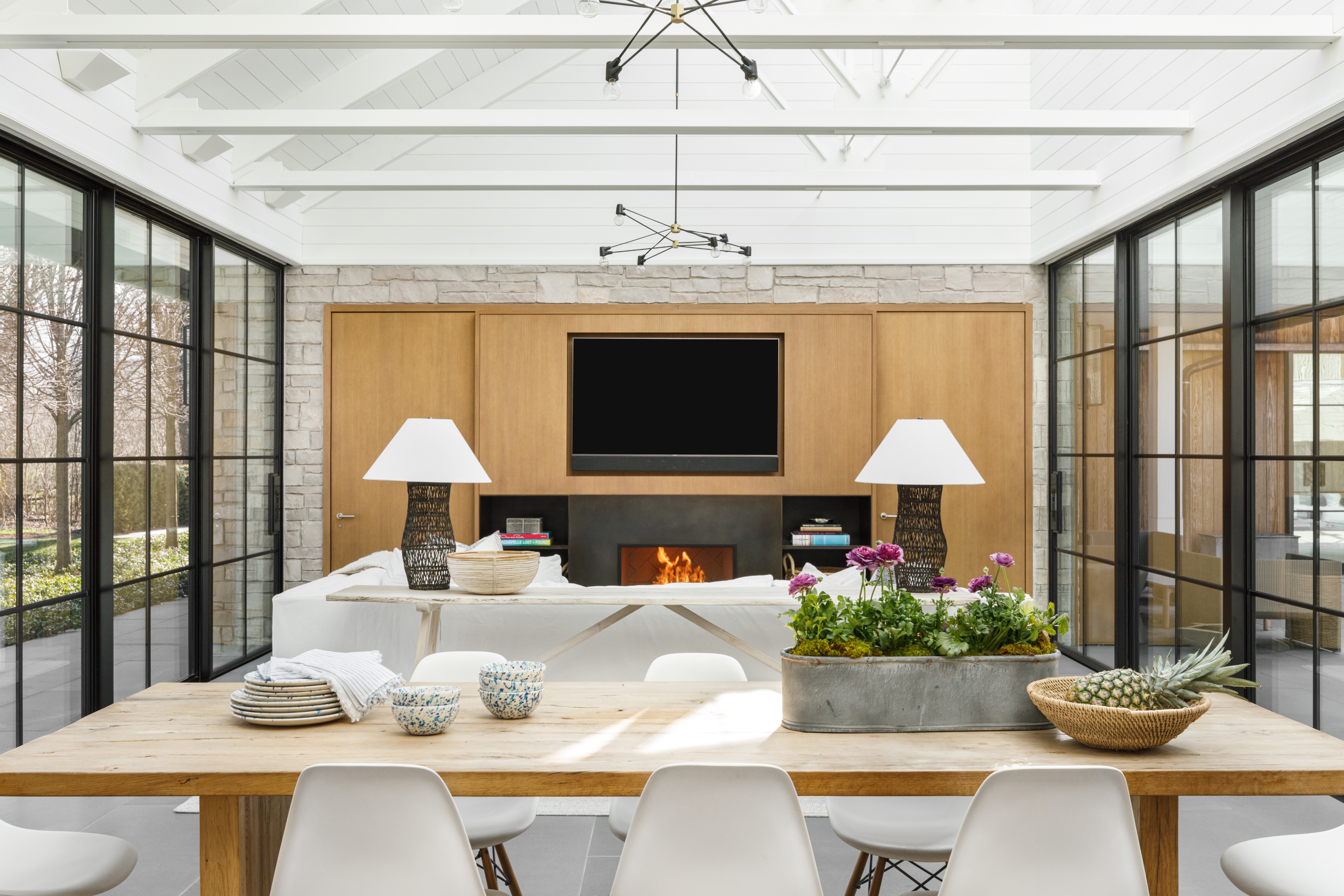 W0 Andrea Goldman Luxury Interior Design Firm Chicago Winnetka Compound Media Room Lounge