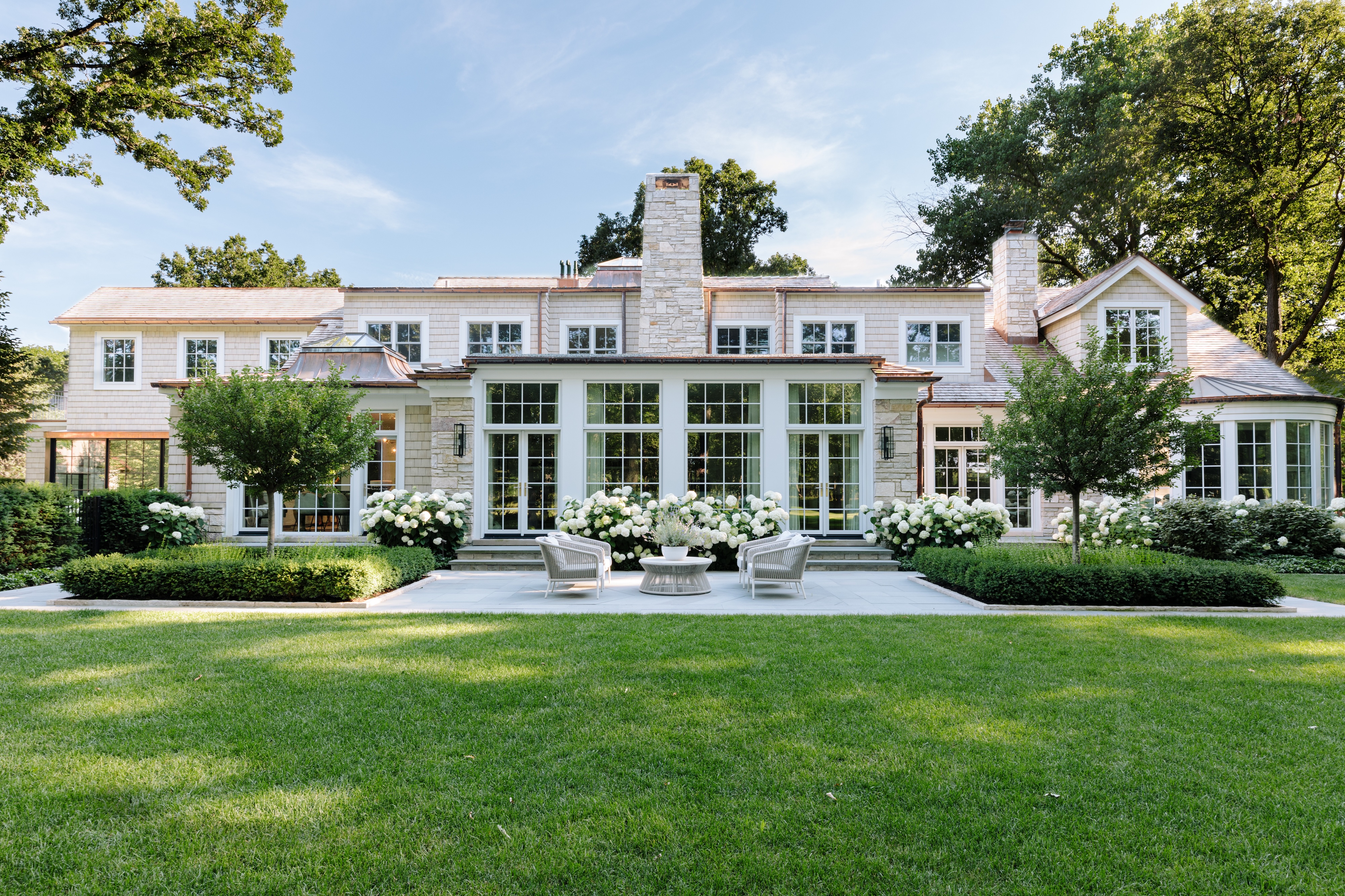 W6 Andrea Goldman Luxury Interior Design Firm Chicago Winnetka Compound Exterior Landscape
