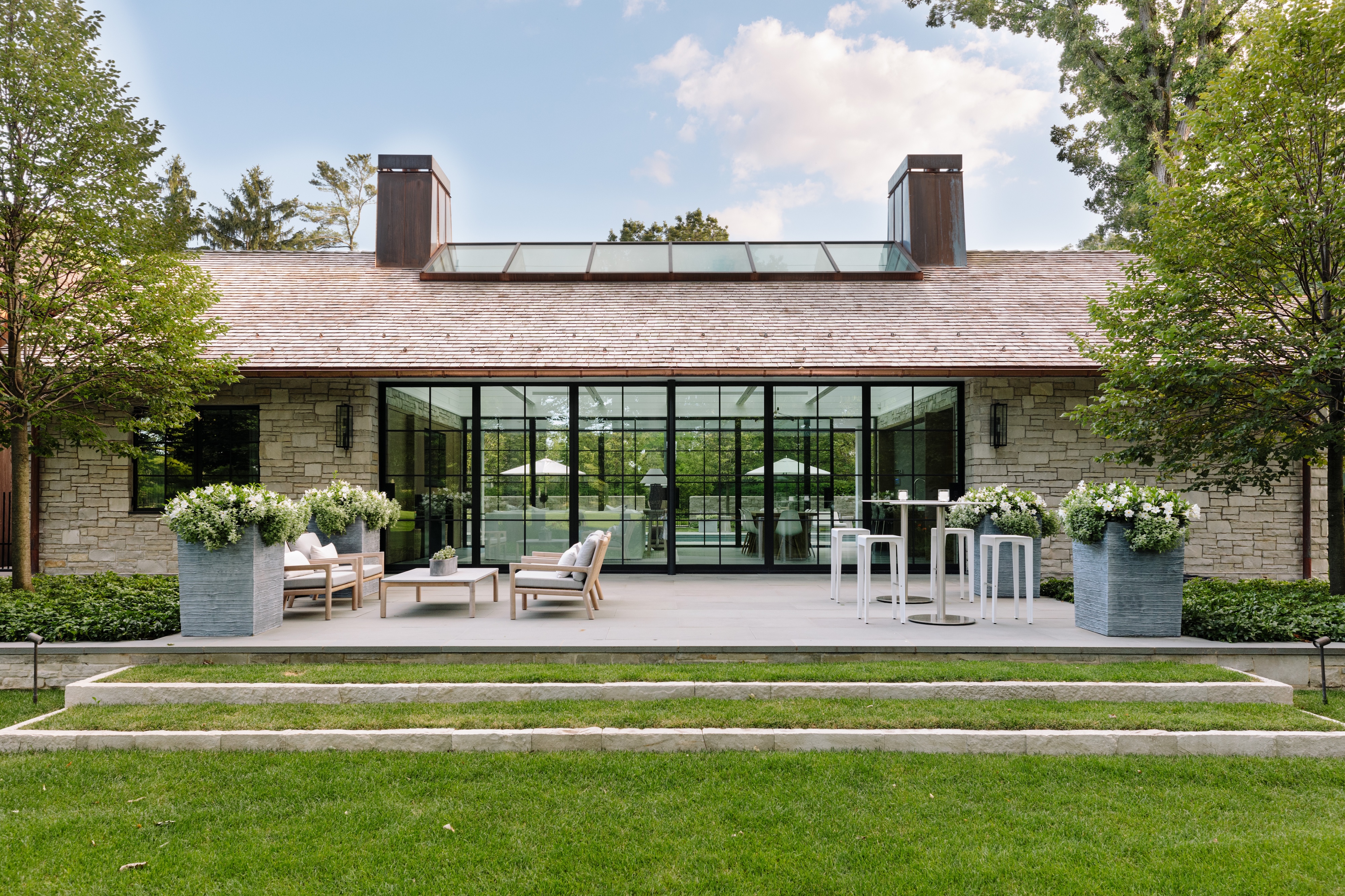 W  Andrea Goldman Luxury Interior Design Firm Chicago Winnetka Compound Patio