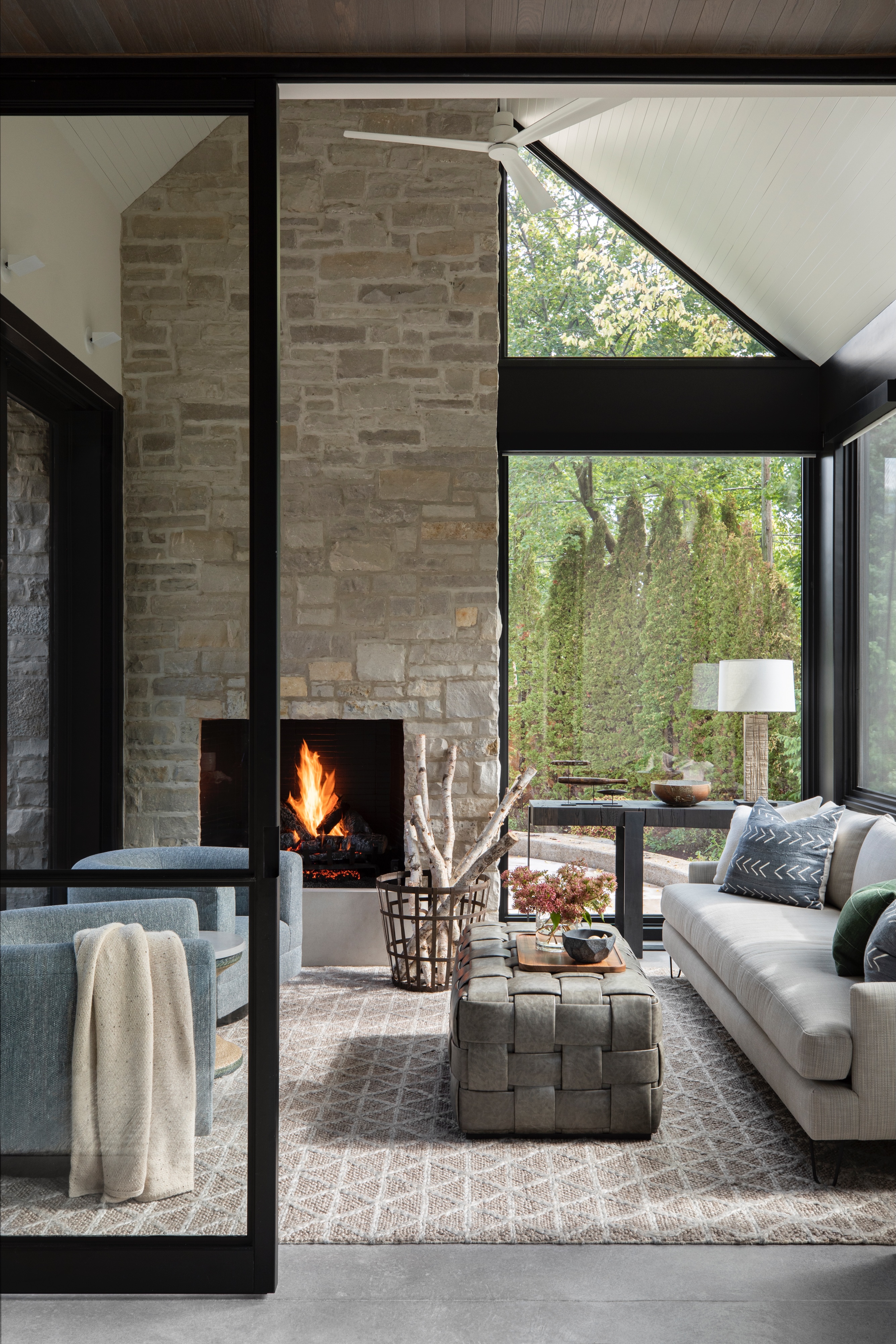 XG Andrea Goldman Luxury Interior Design Firm Chicago Living Room Fireplace