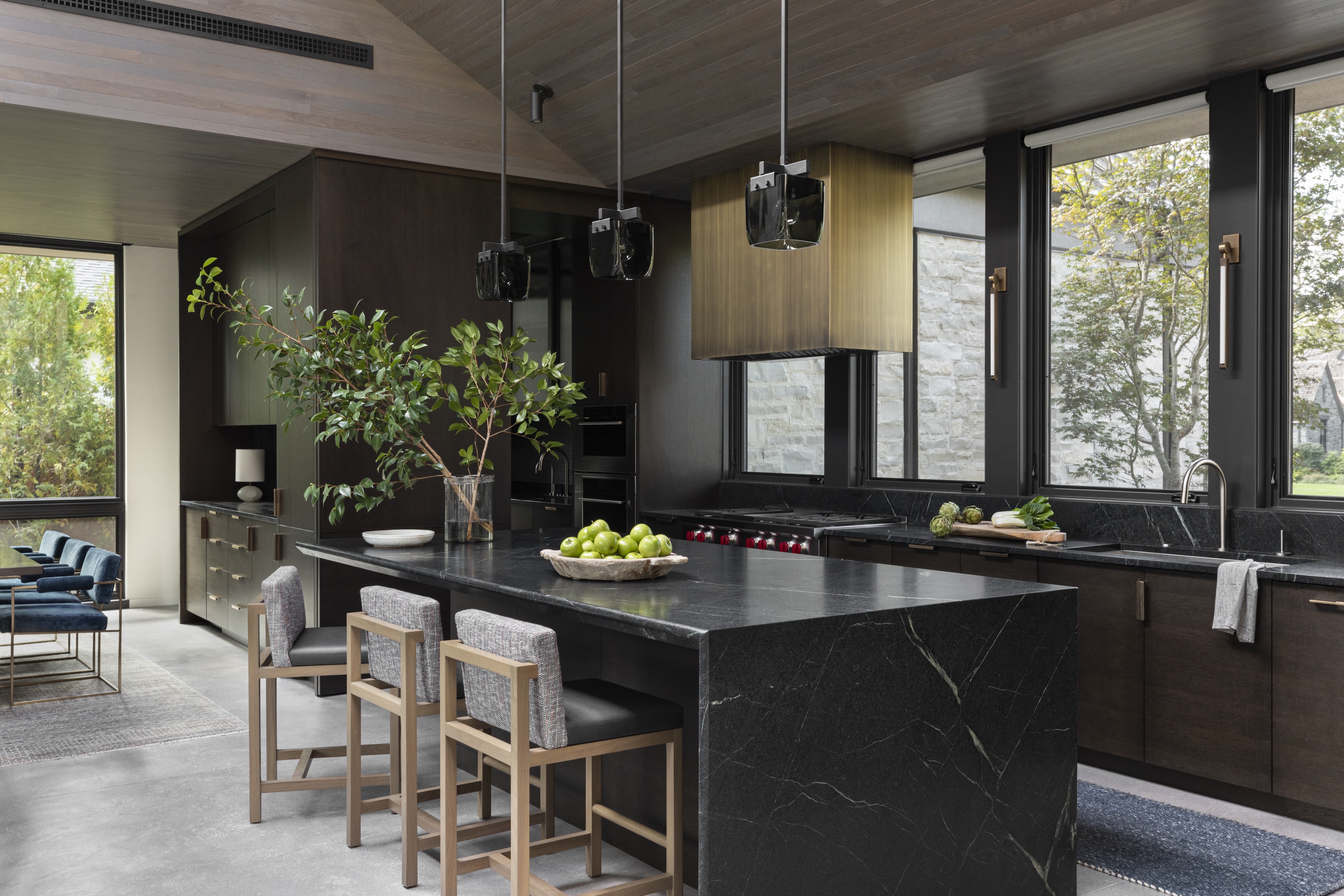 XI Andrea Goldman Luxury Interior Design Firm Chicago Mountain Inspired Home Openplan Kitchen