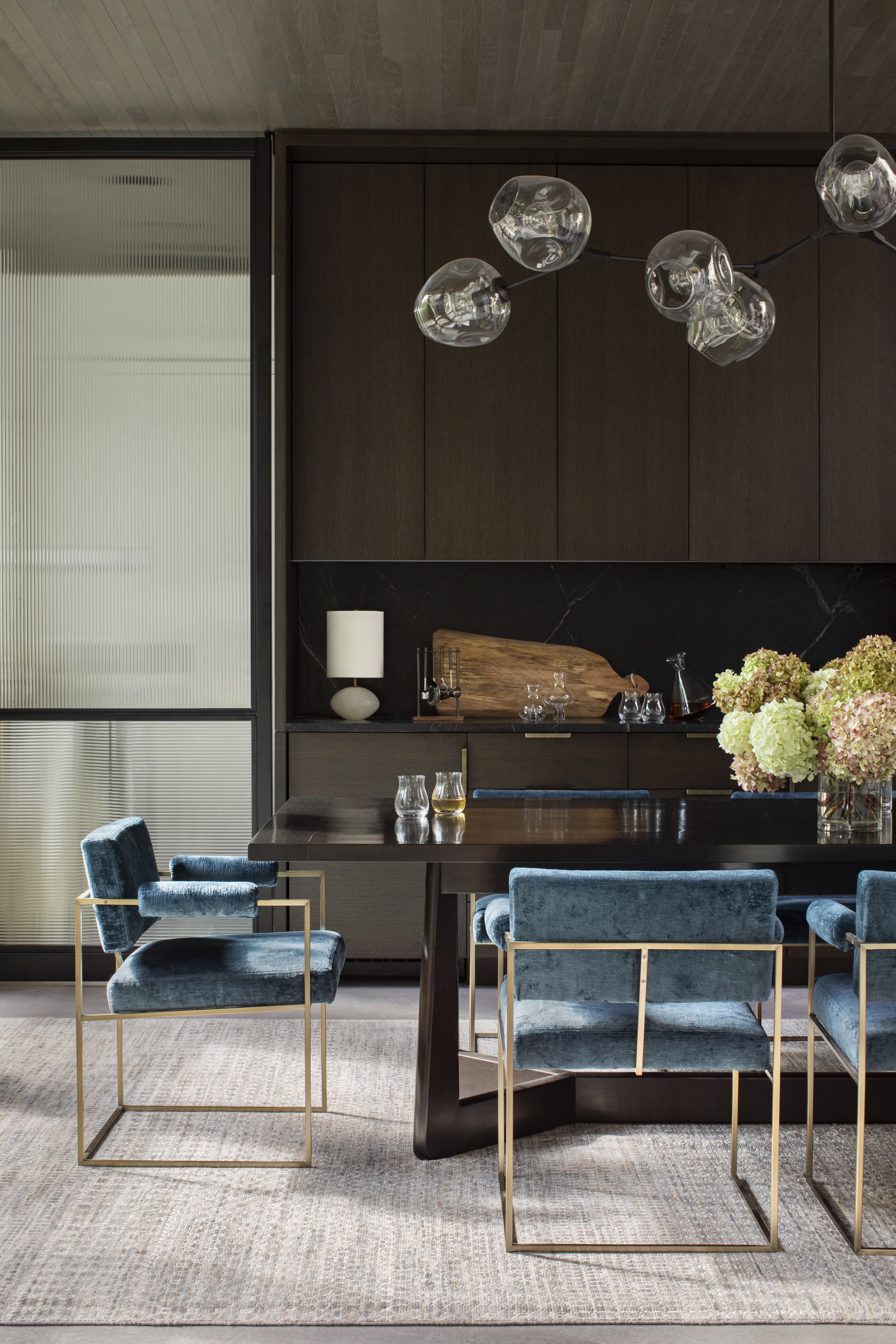 XL Andrea Goldman Luxury Interior Design Firm Chicago Mountain Inspired Home Openplan Dining Room Details