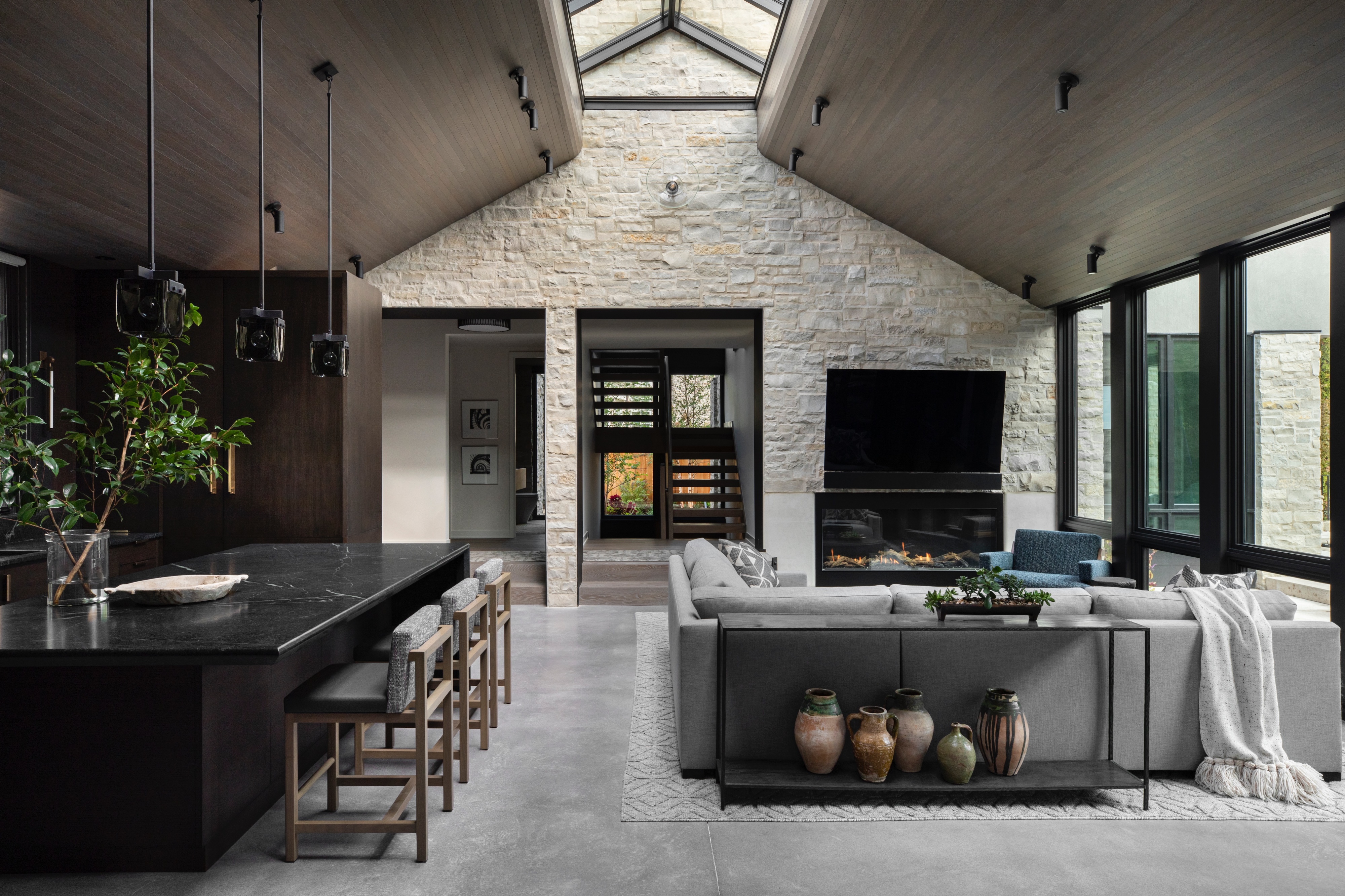 XP Andrea Goldman Luxury Interior Design Firm Chicago Kitchen and Living Room