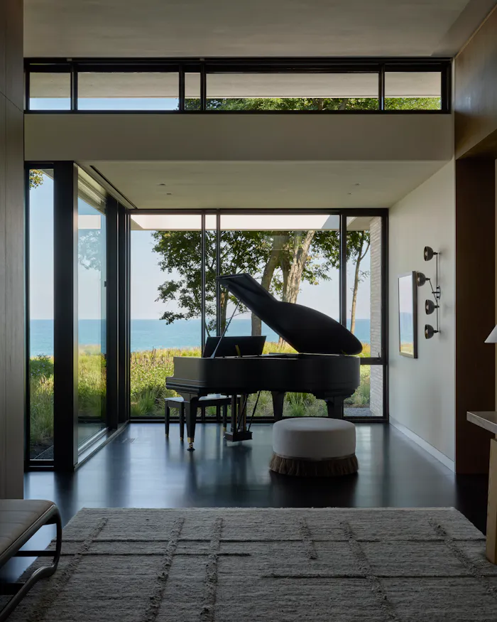 YH Andrea Goldman Luxury Interior Design Firm Chicago The Evergreen House Pianoroom