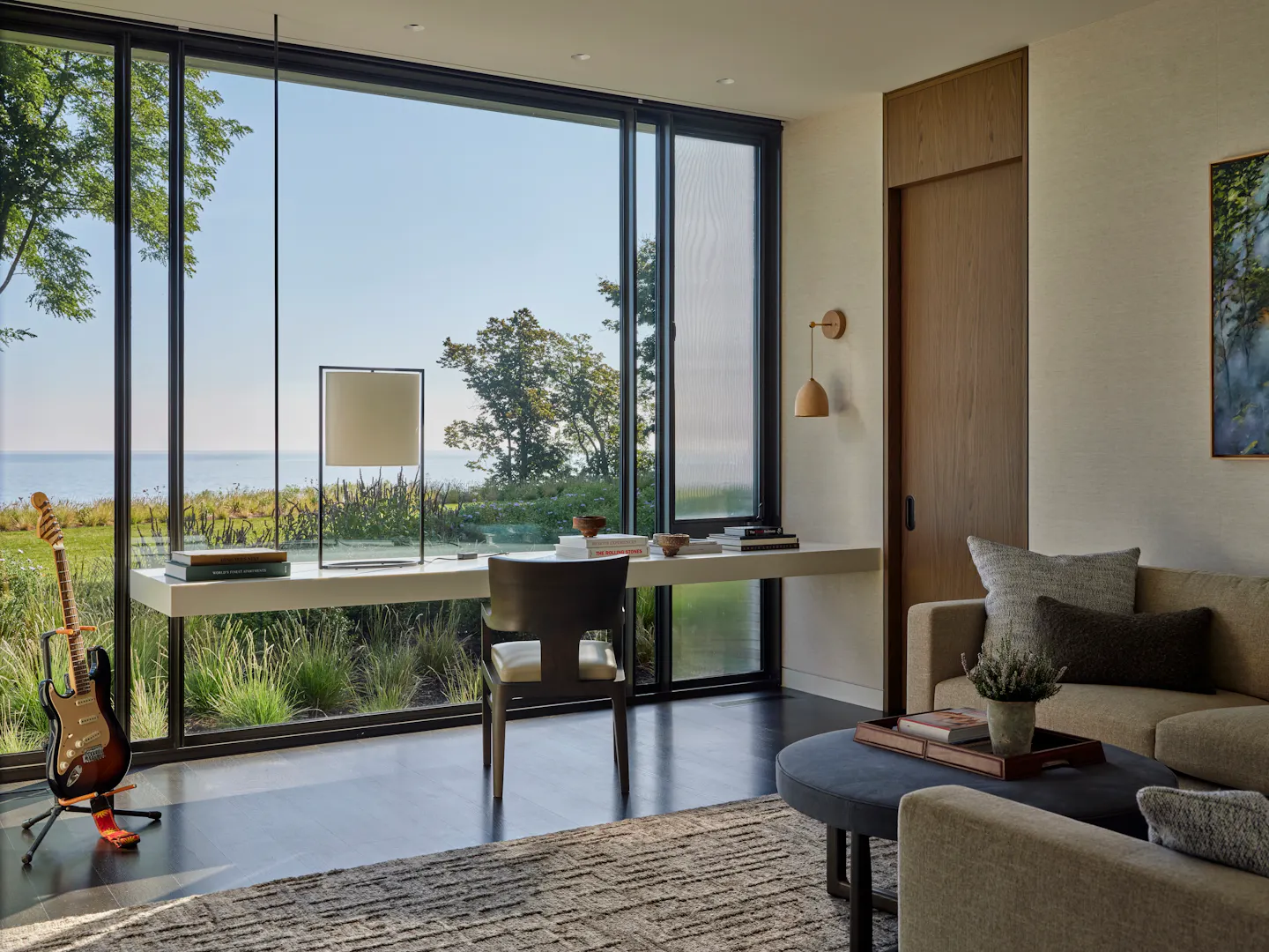 Yj Andrea Goldman Luxury Interior Design Firm Chicago The Evergreen House Home Office Lounge