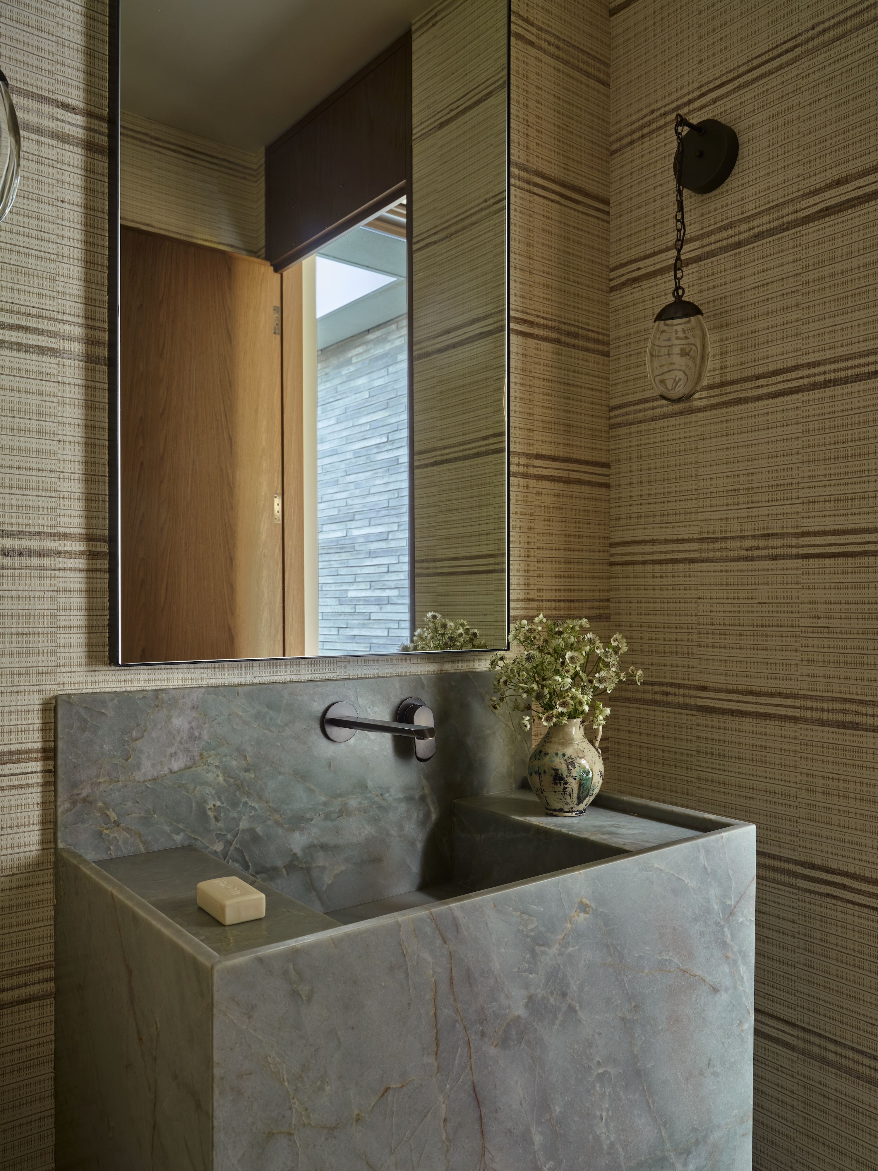 Yk Andrea Goldman Luxury Interior Design Firm Chicago The Evergreen House Powderroom