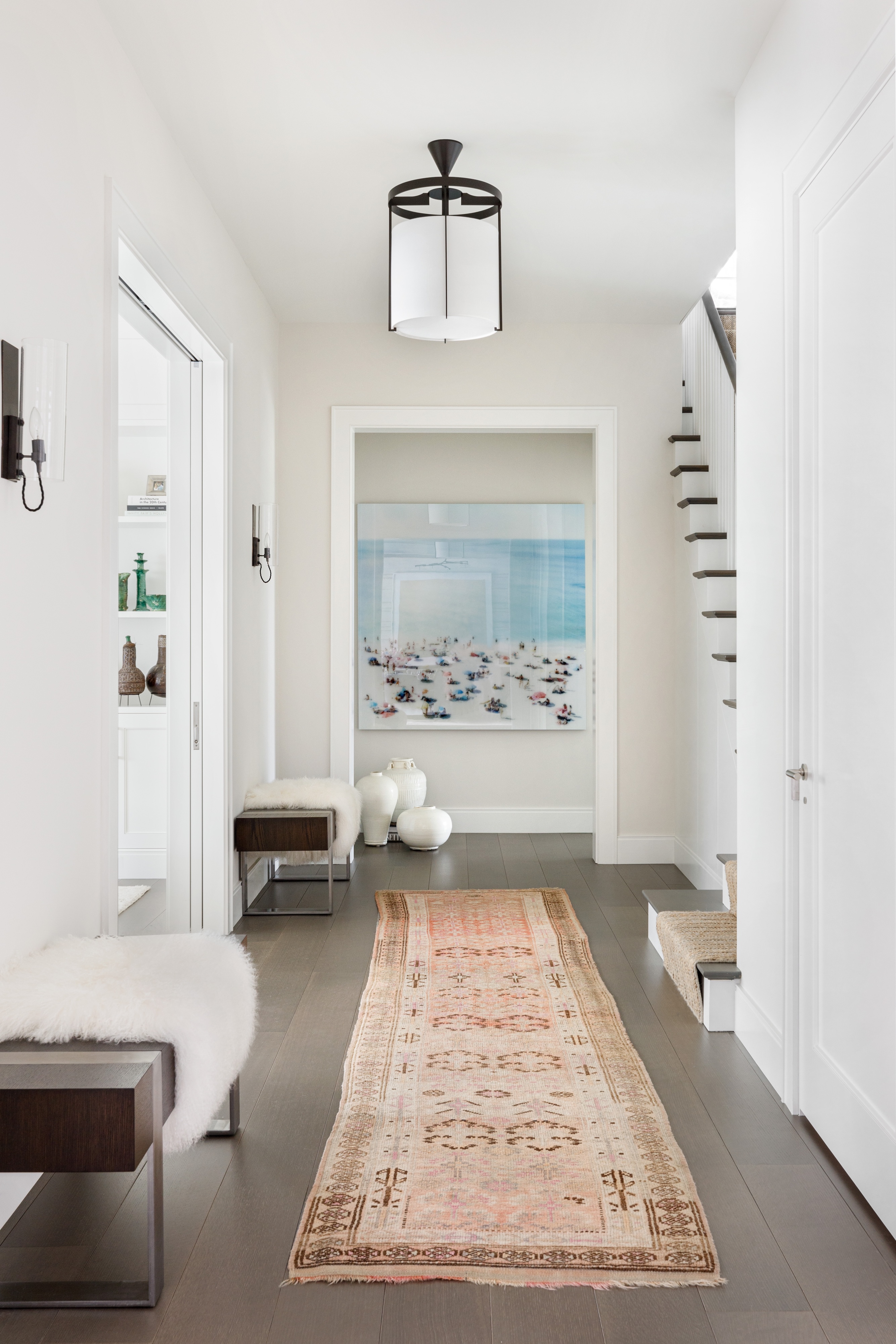 Andrea Goldman Luxury Interior Design Firm Chicago Winnetka Compound Hallway