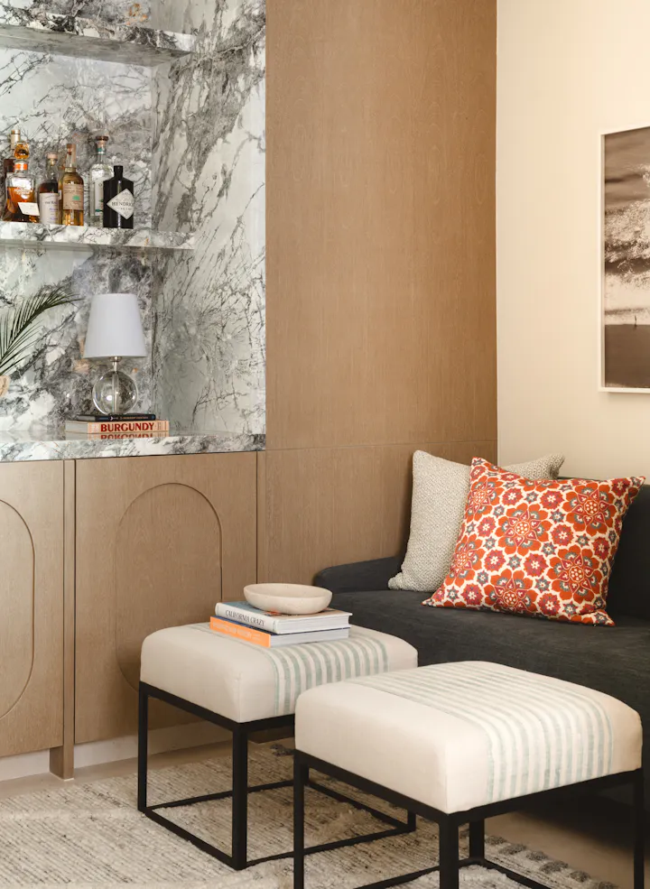 Andrea Goldman Luxury Interior Design Firm Chicago Gray Cabo Bar Nook