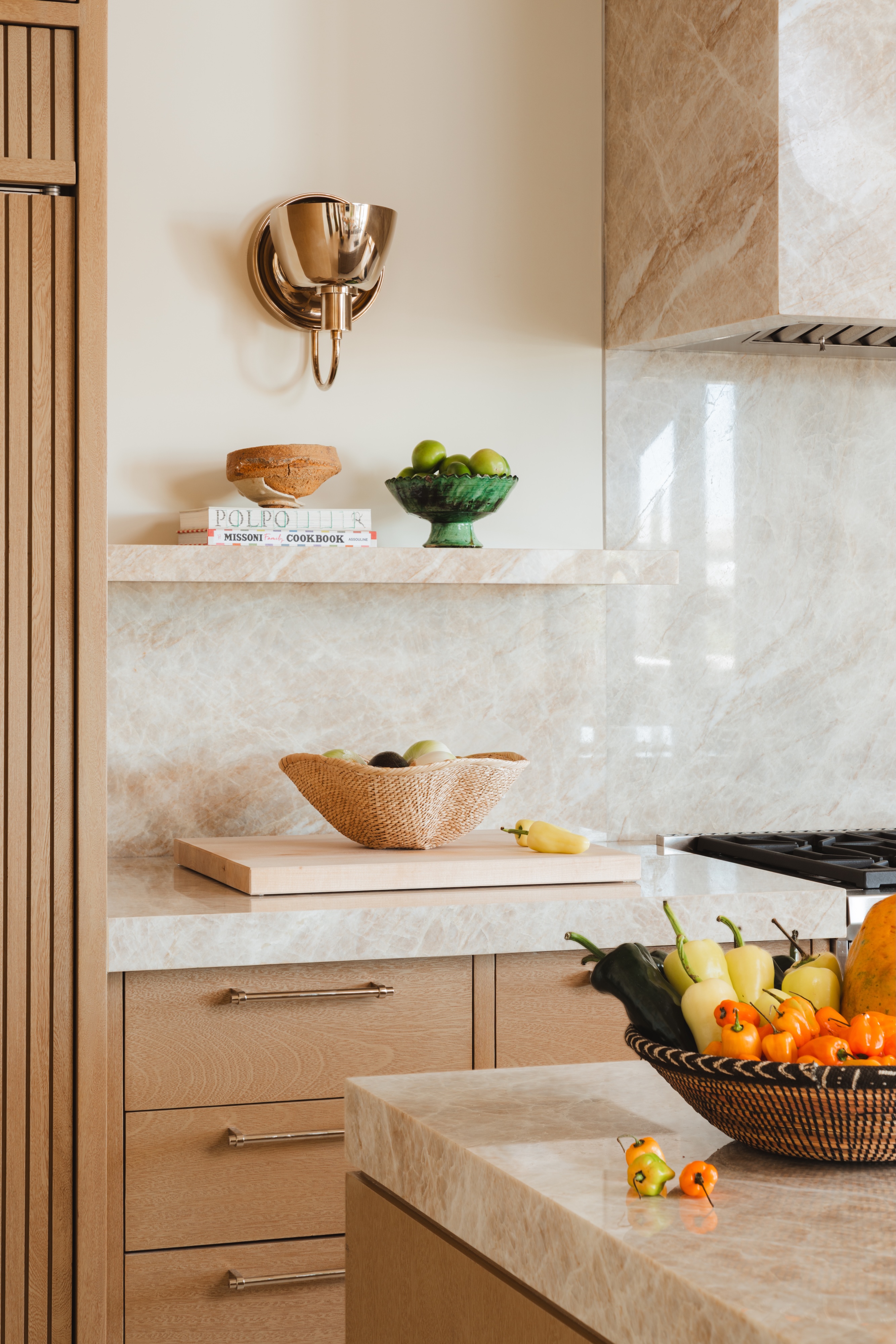 Andrea Goldman Luxury Interior Design Firm Chicago Gray Cabo Kitchen Shelves