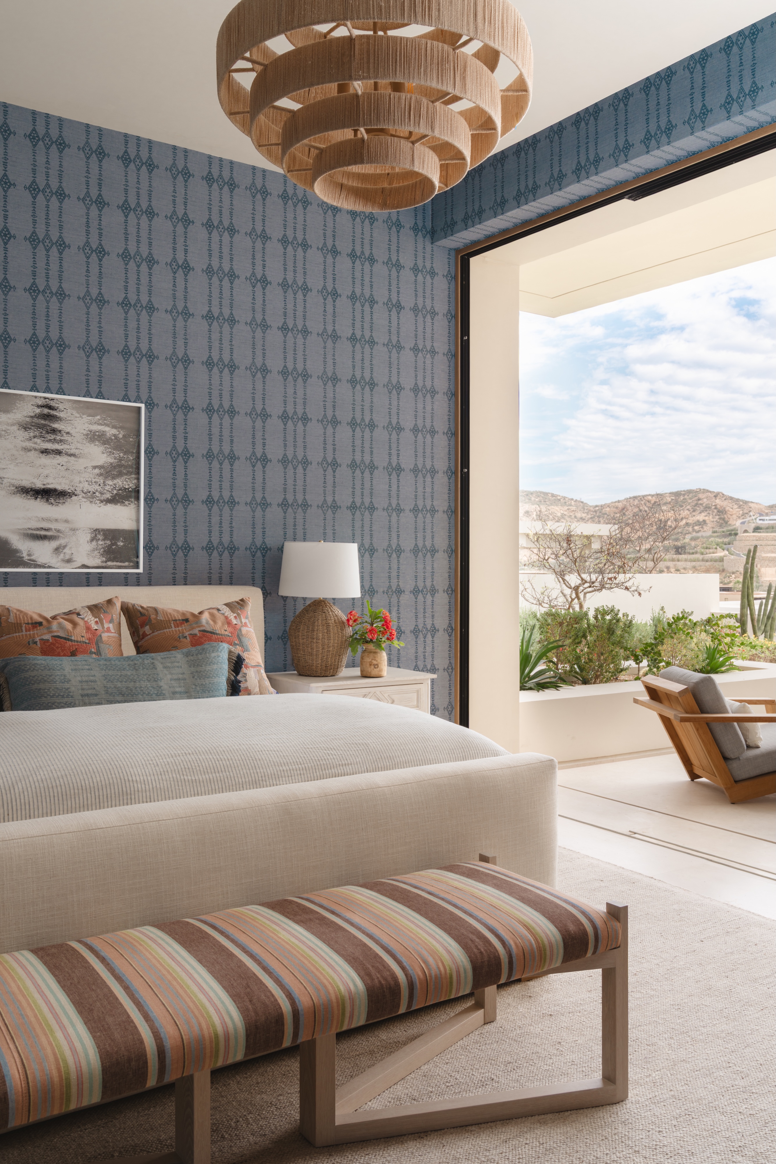 Andrea Goldman Luxury Interior Design Firm Chicago Gray Cabo Master Bedroom