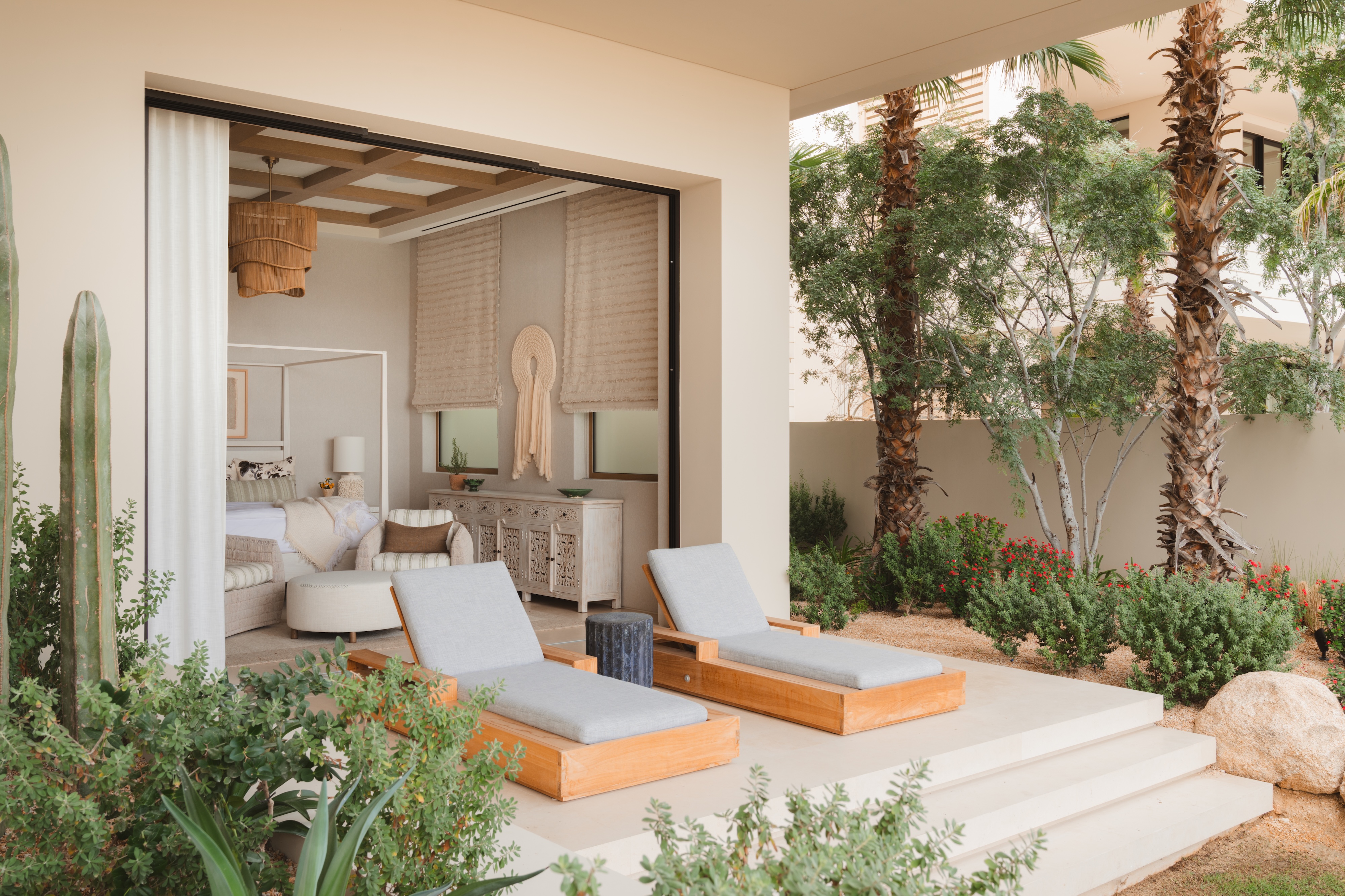 Andrea Goldman Luxury Interior Design Firm Chicago Gray Cabo Guest Room Patio