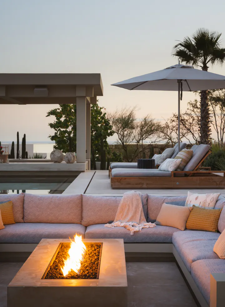 Andrea Goldman Luxury Interior Design Firm Chicago Gray Cabo Fire Pit