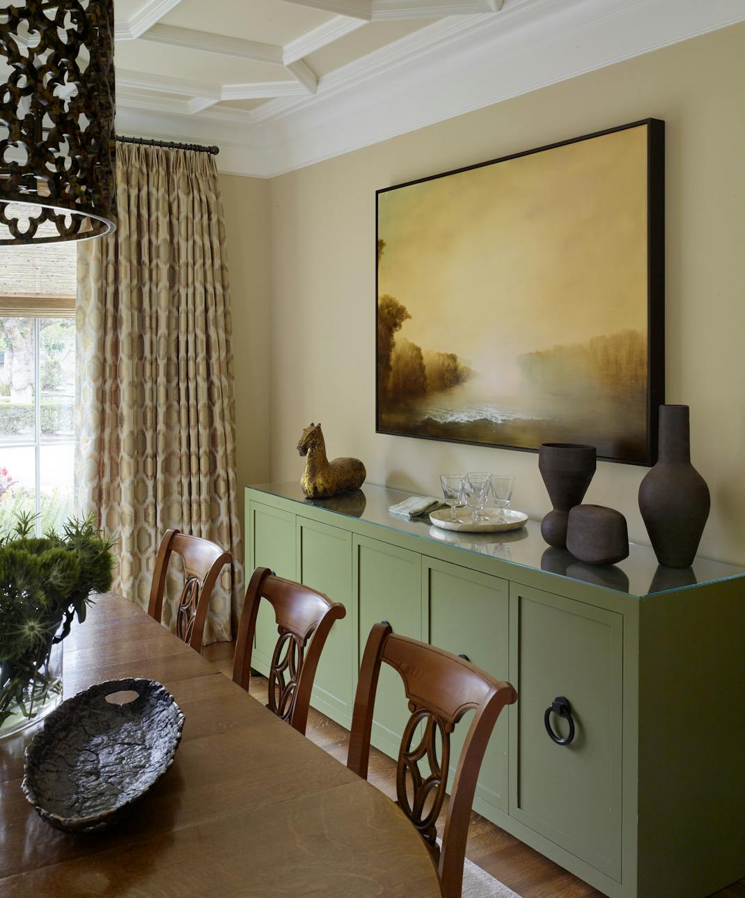Andrew-Mann-Architecture-California-Spanish-Revival-Dining-Room-Sideboard-Artwork