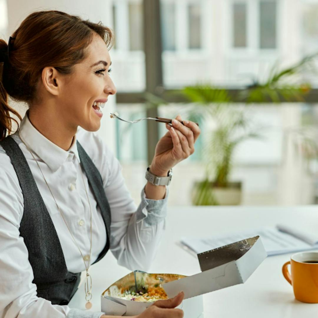 Person enjoying meal