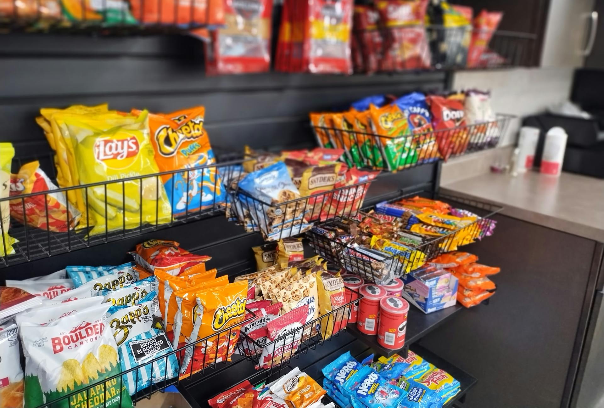 Chips, crackers, and other snacks
