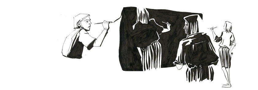 Drawing – Ink drawings by Kos Anita
