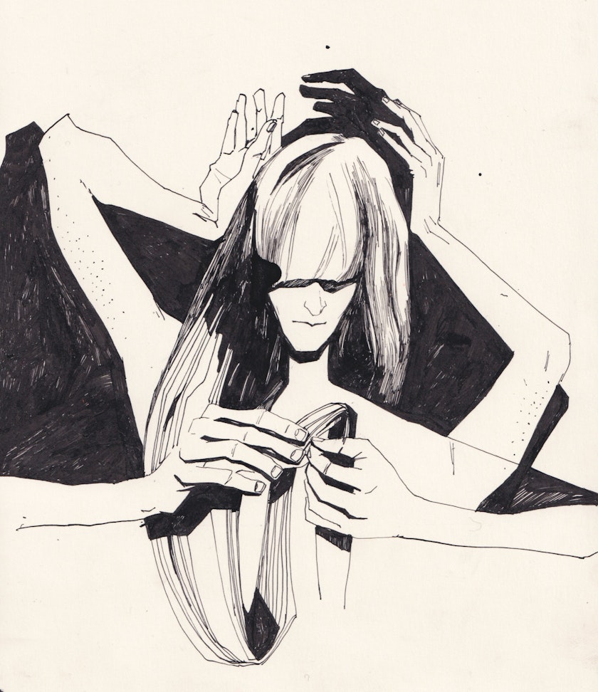 Drawing – Ink drawings by Kos Anita