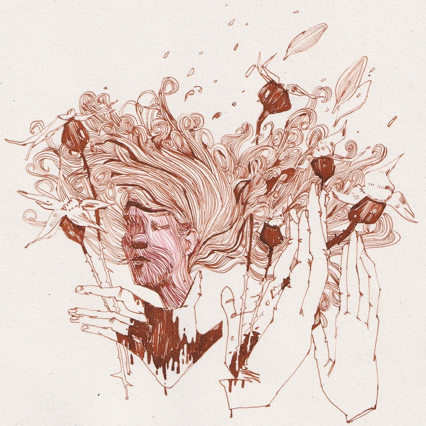 Drawing – Ink drawings by Kos Anita