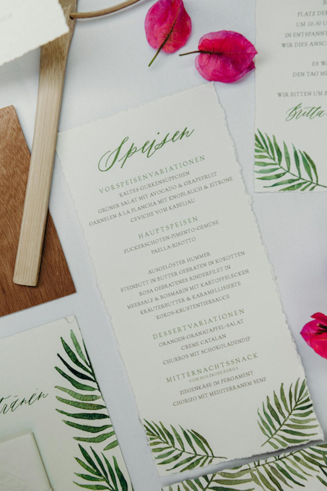 Menükarte Aquarell von Britta & Burkhardt_Anja Habel unique events