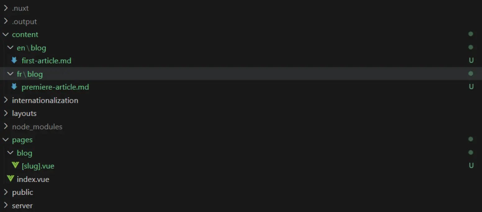 nuxt content: nuxt folder structure