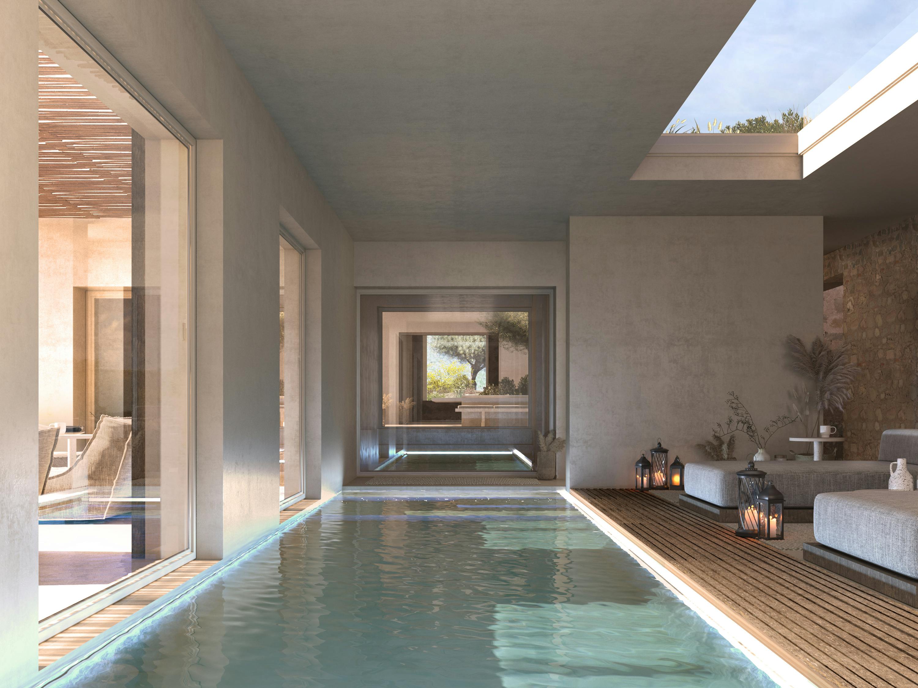 the swimming pool