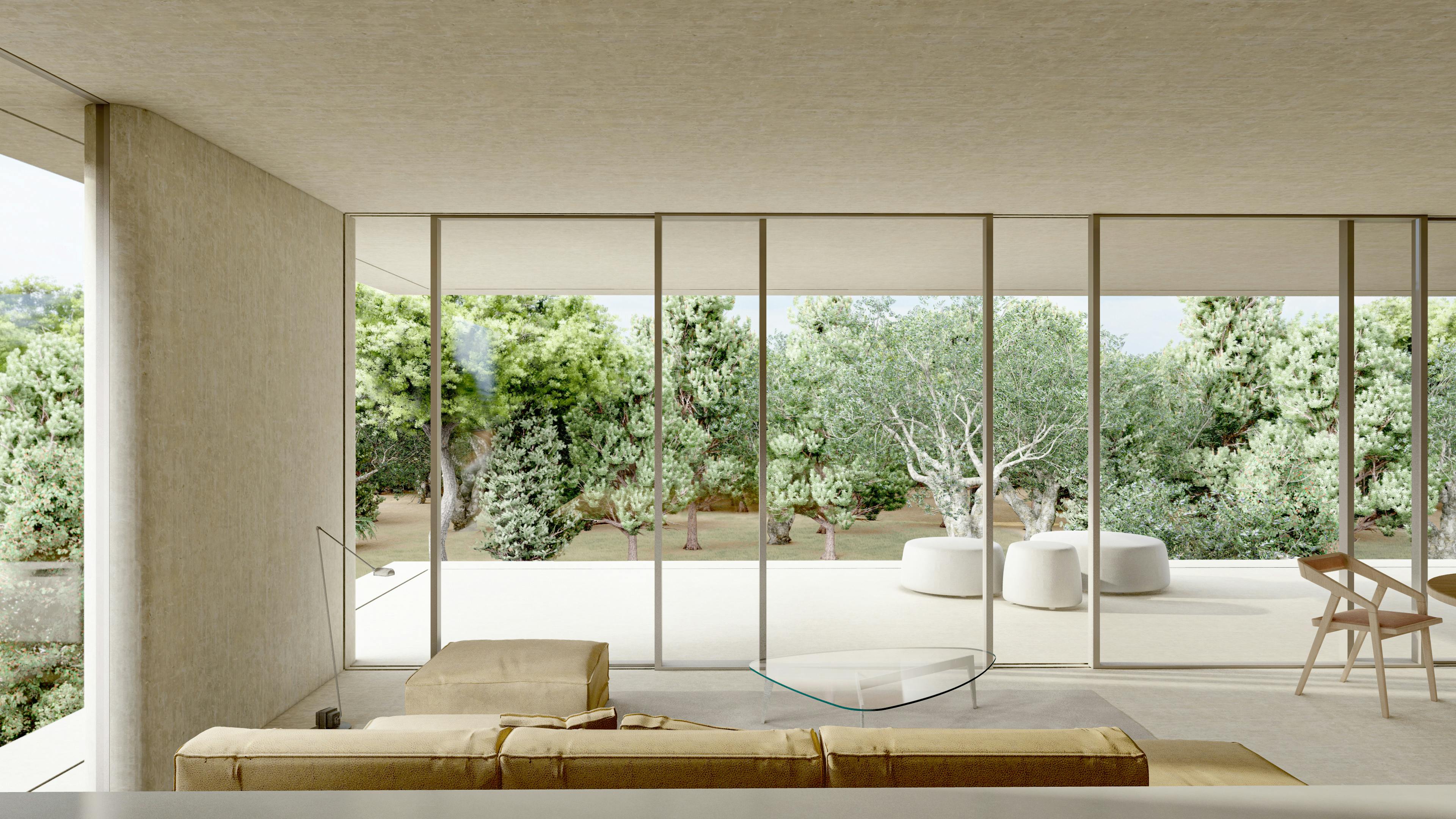 large sliding glass panels