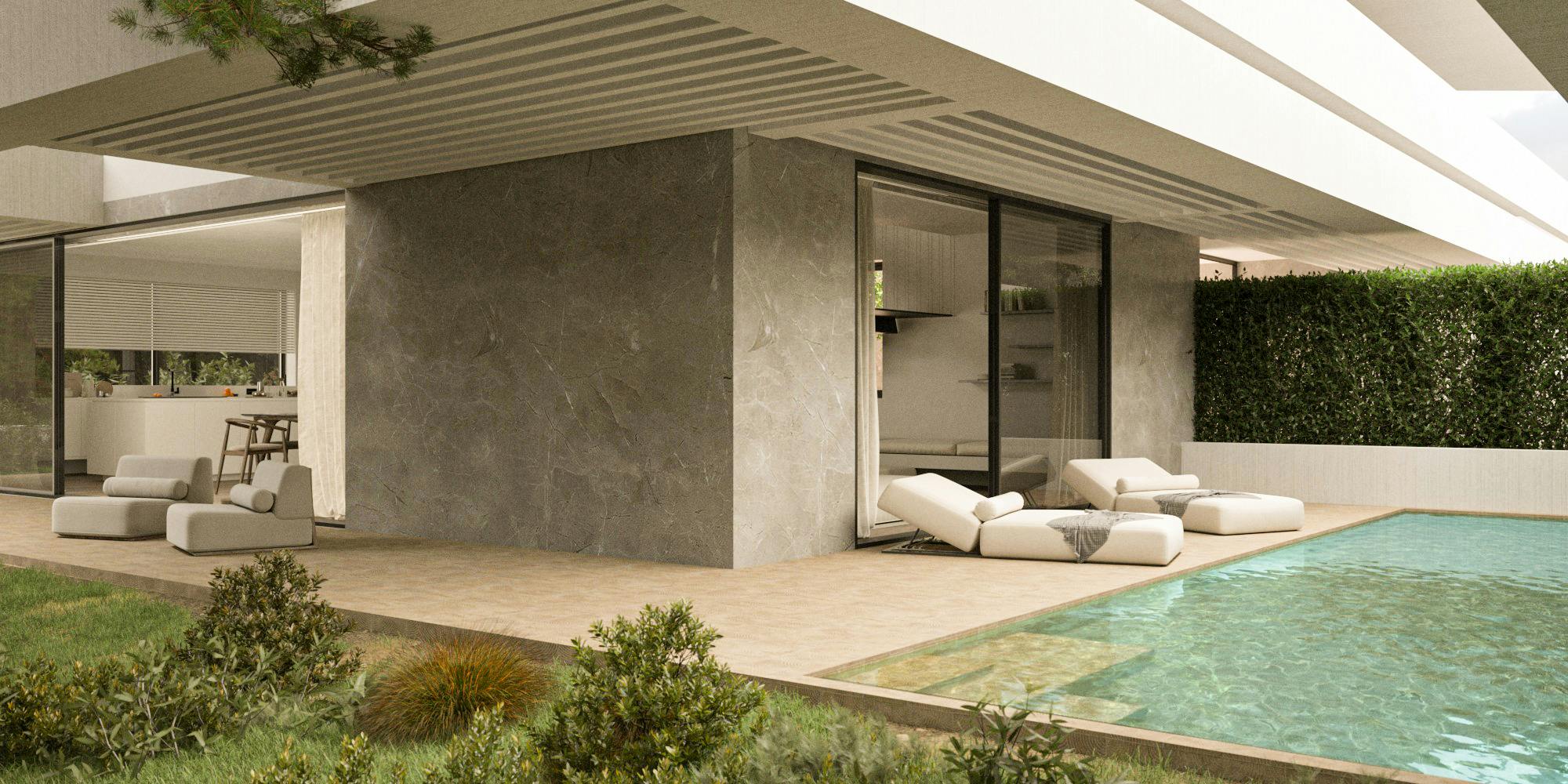 the apartment's swimming pool