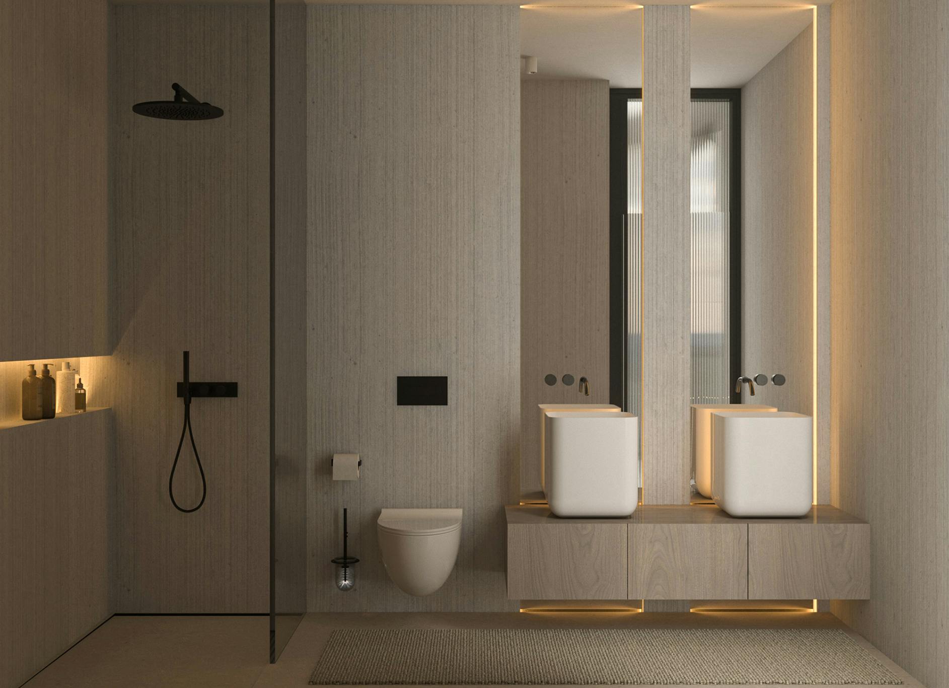 the bathroom of the master bedroom
