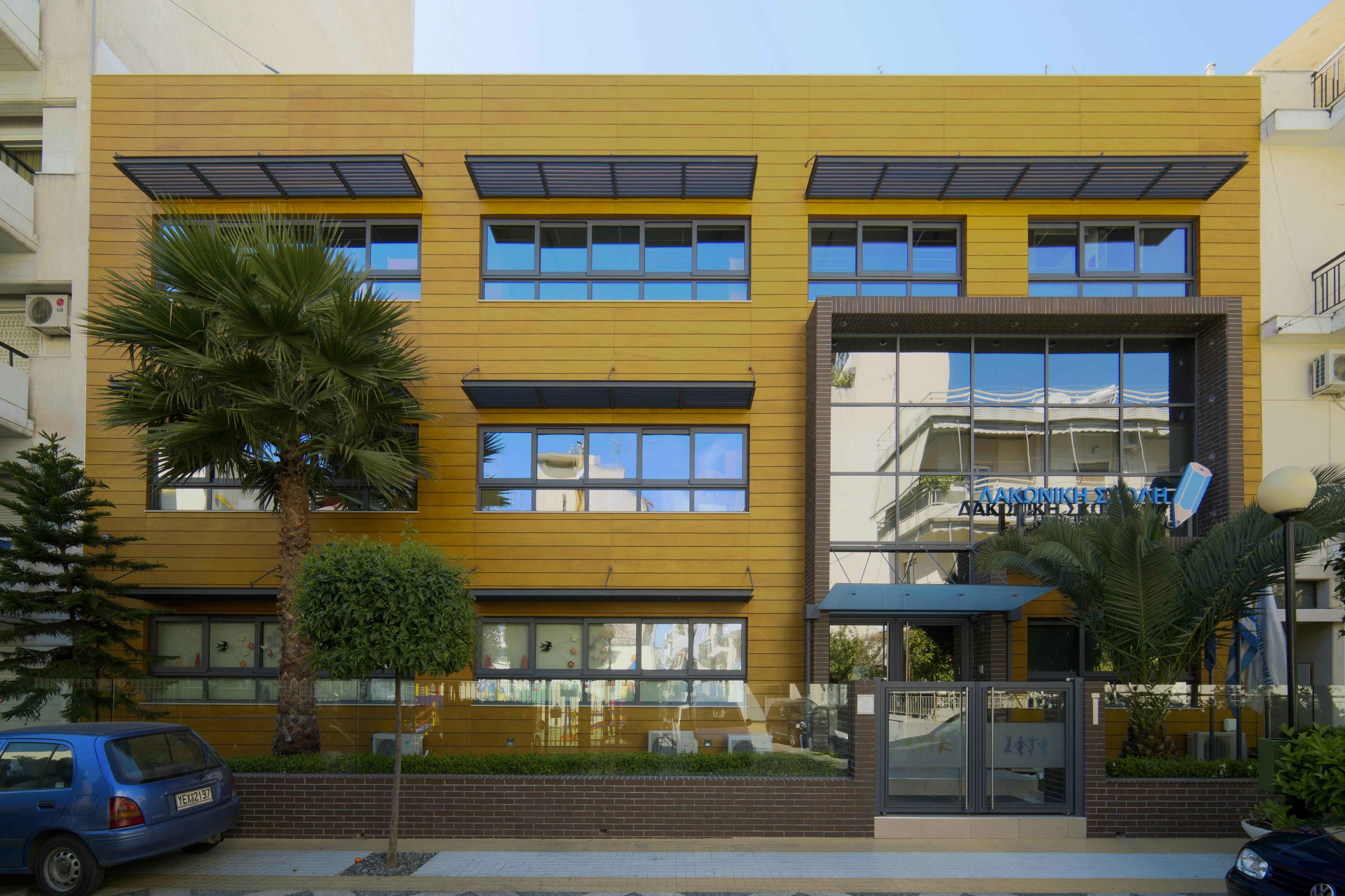 the building's facade