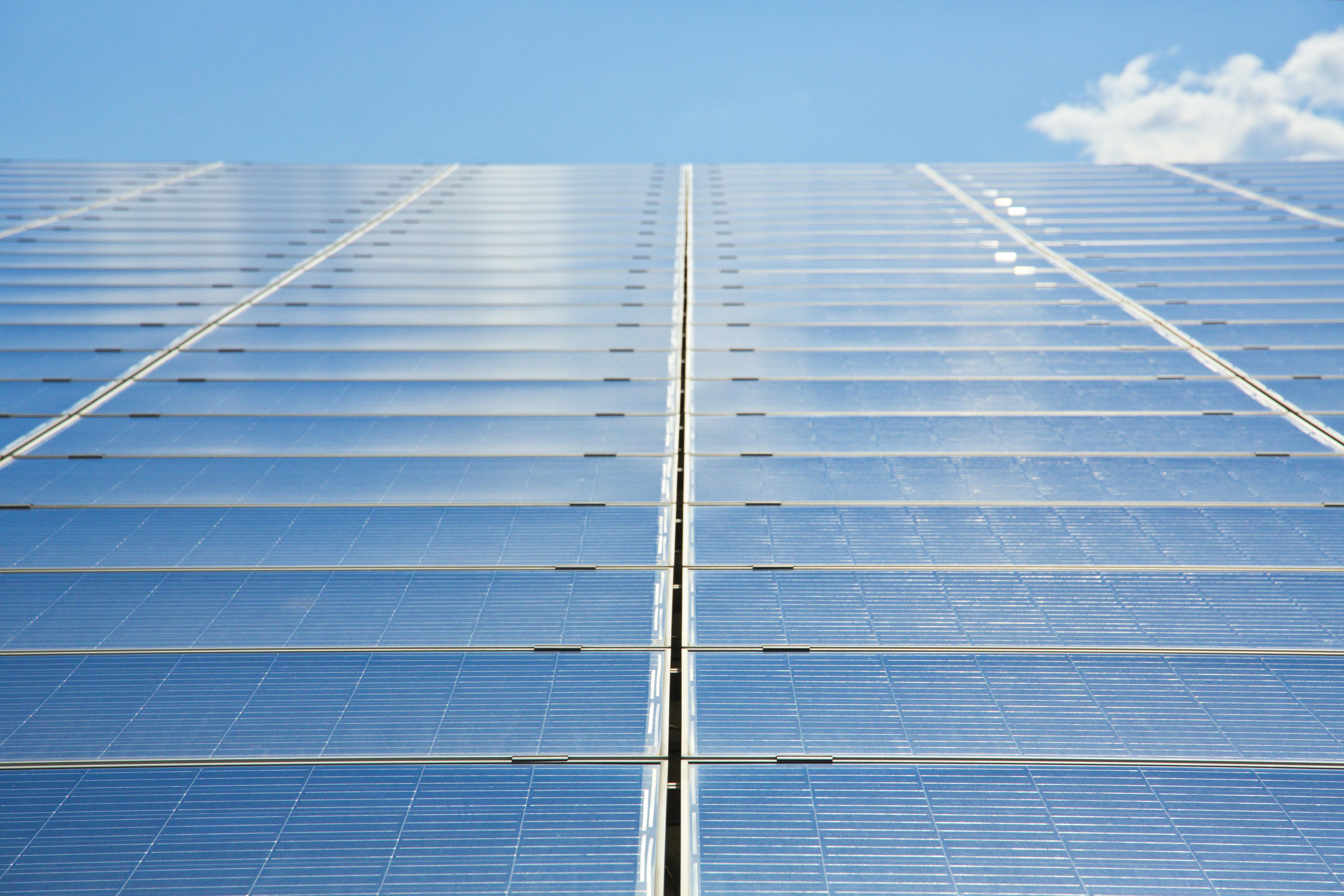 photovoltaic panels on the rooftops