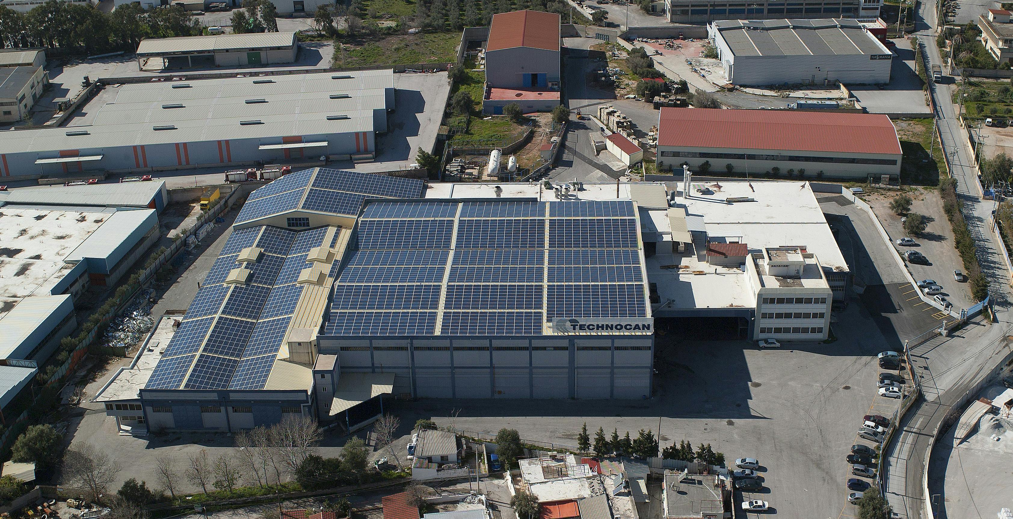 the rooftop of the factory