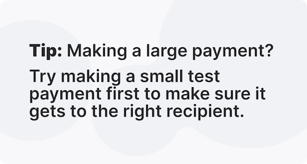 Making a large payment?